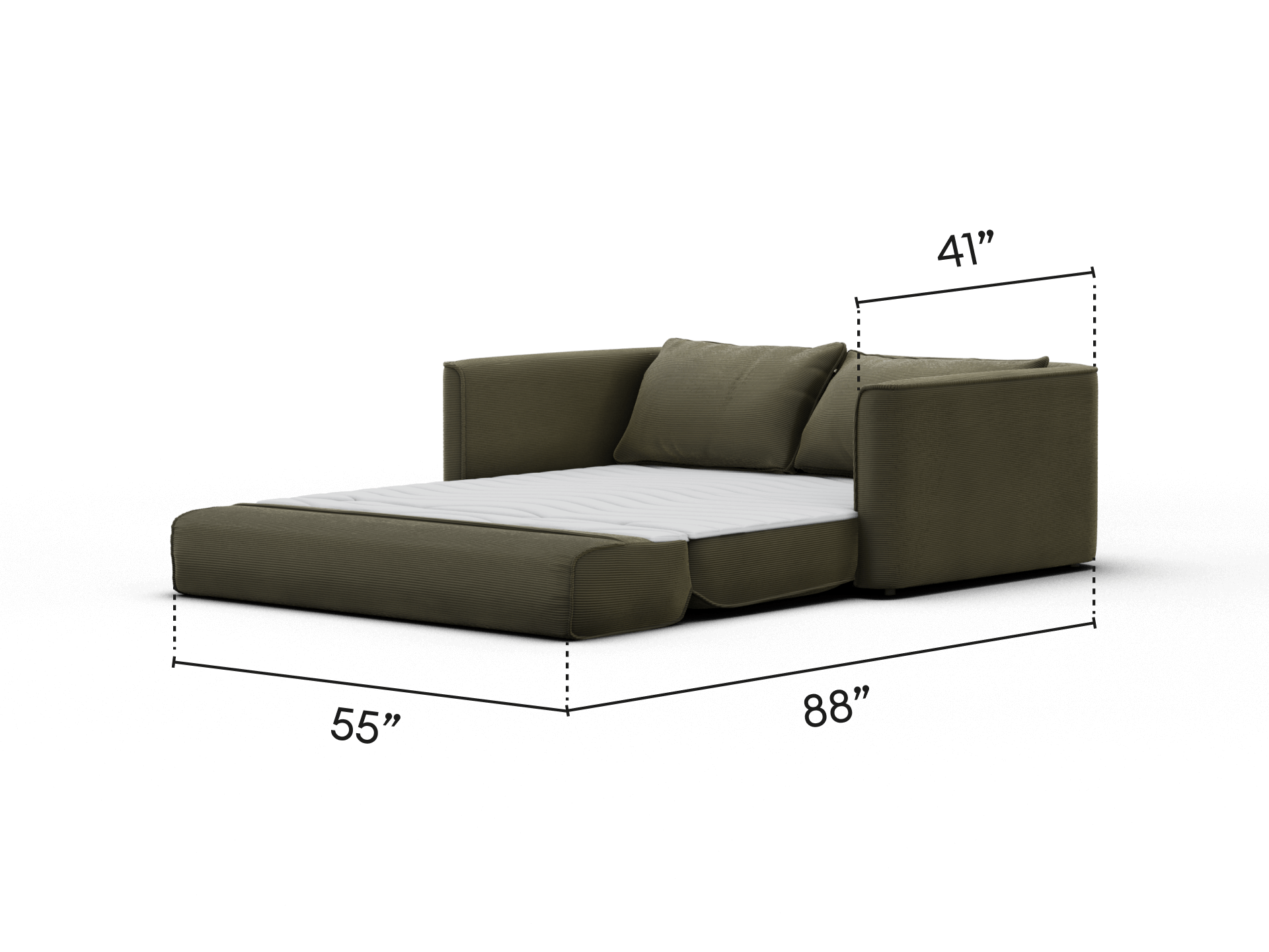 Koala Sofa Bed [4th Gen] - 64" Full / Coastal Moss Corduroy