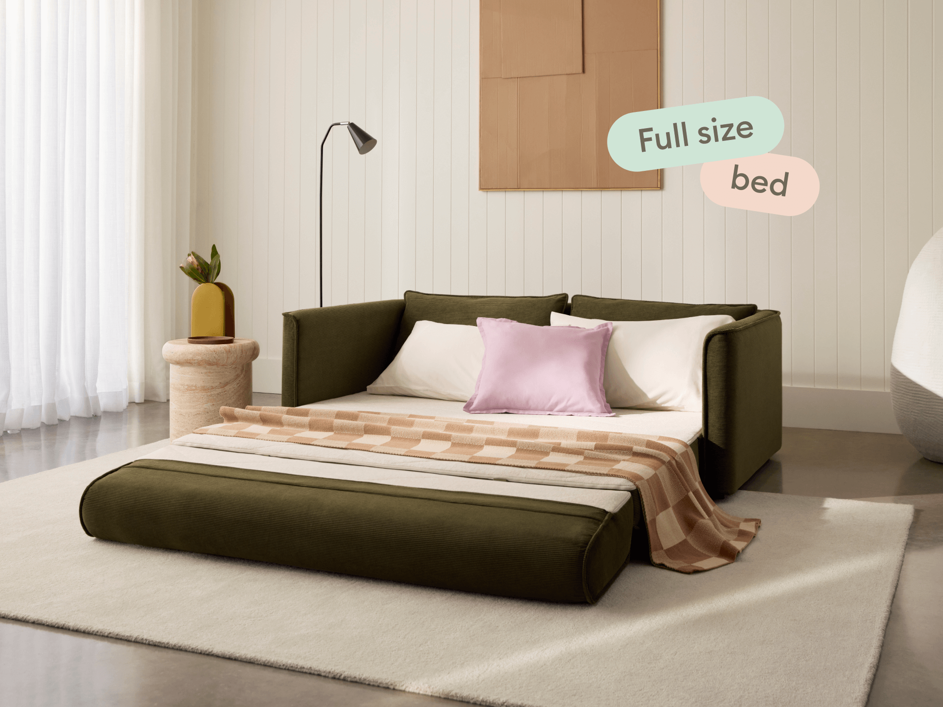 Koala Sofa Bed [4th Gen] - 64" Full / Coastal Moss Corduroy