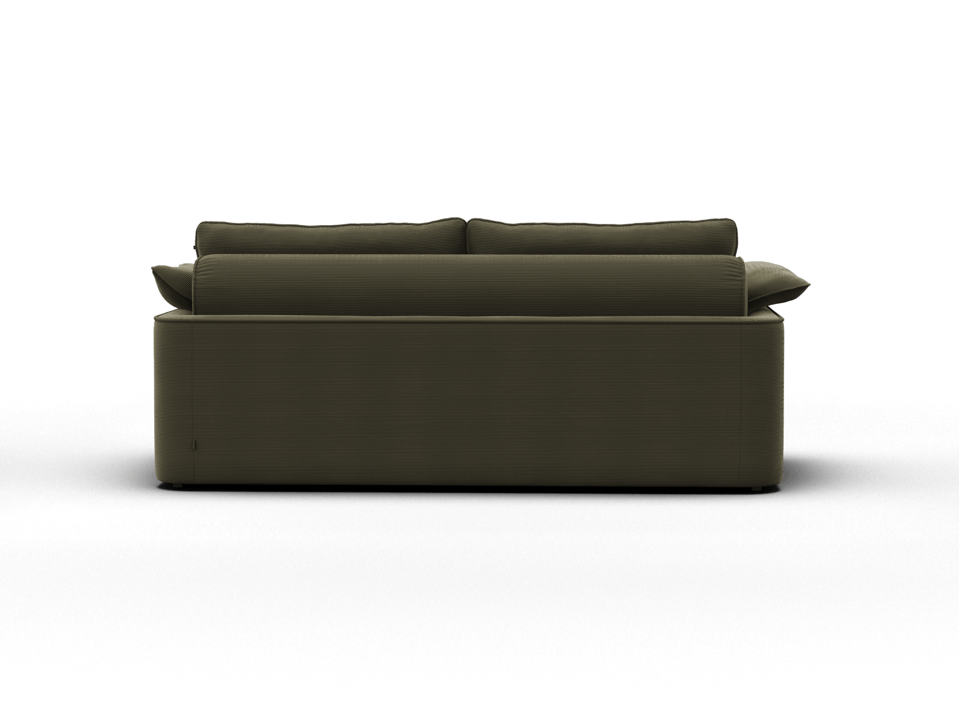 Koala Sofa Bed King in olive green corduroy product view on grey studio background