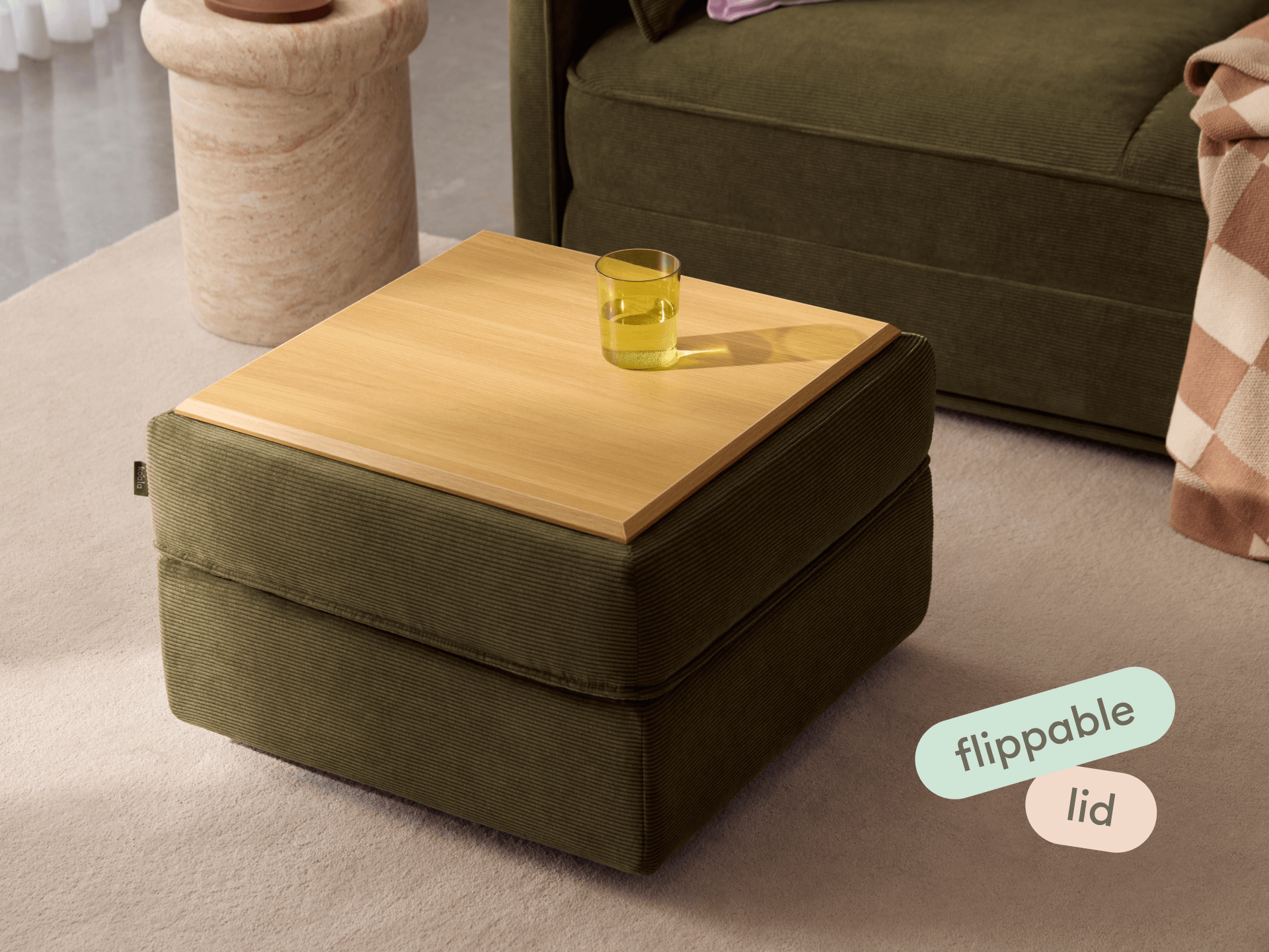 Koala Sofa Bed Ottoman [4th Gen] - Coastal Moss Corduroy
