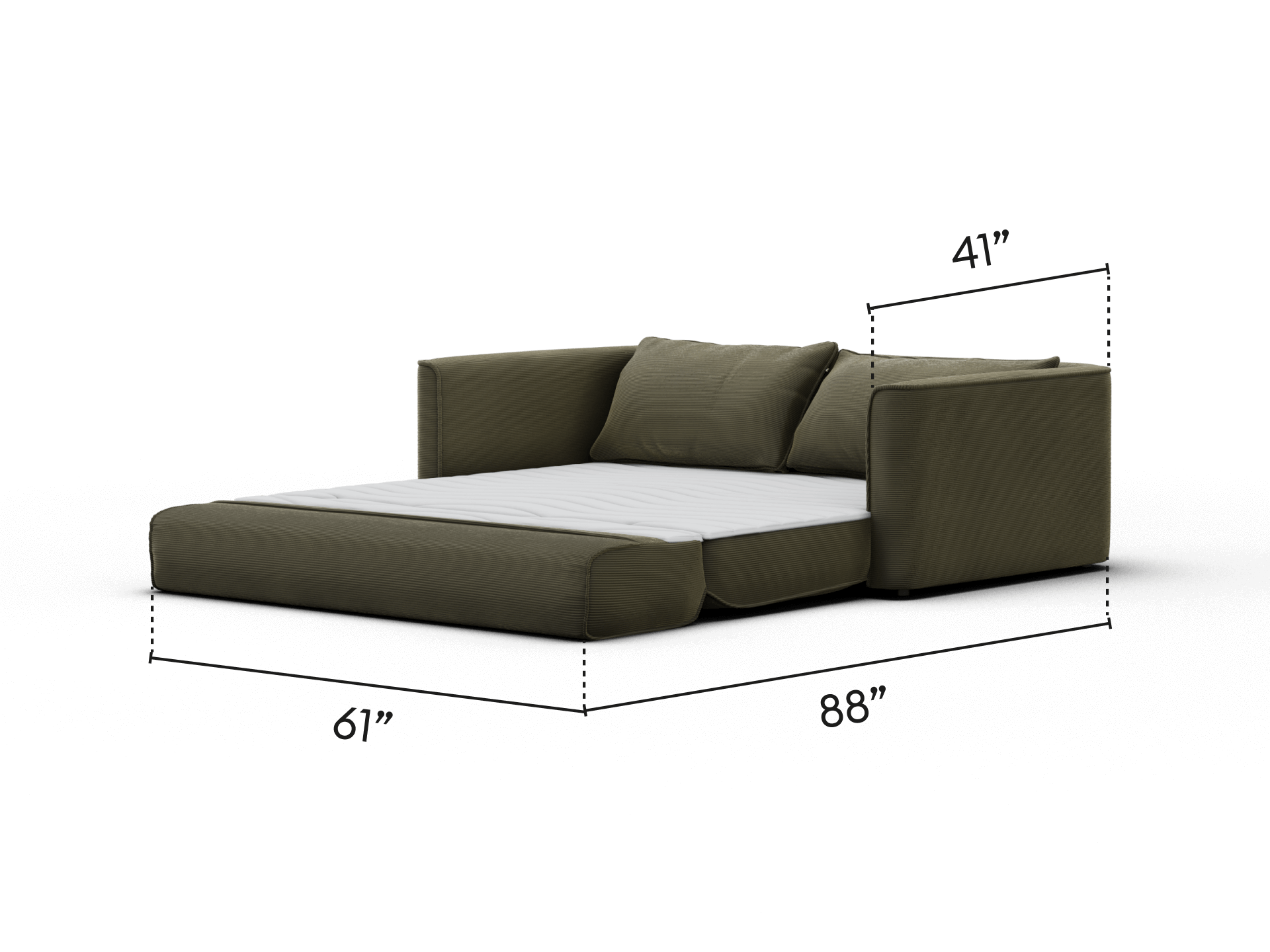 Koala Sofa Bed [4th Gen] - 70" Queen / Coastal Moss Corduroy