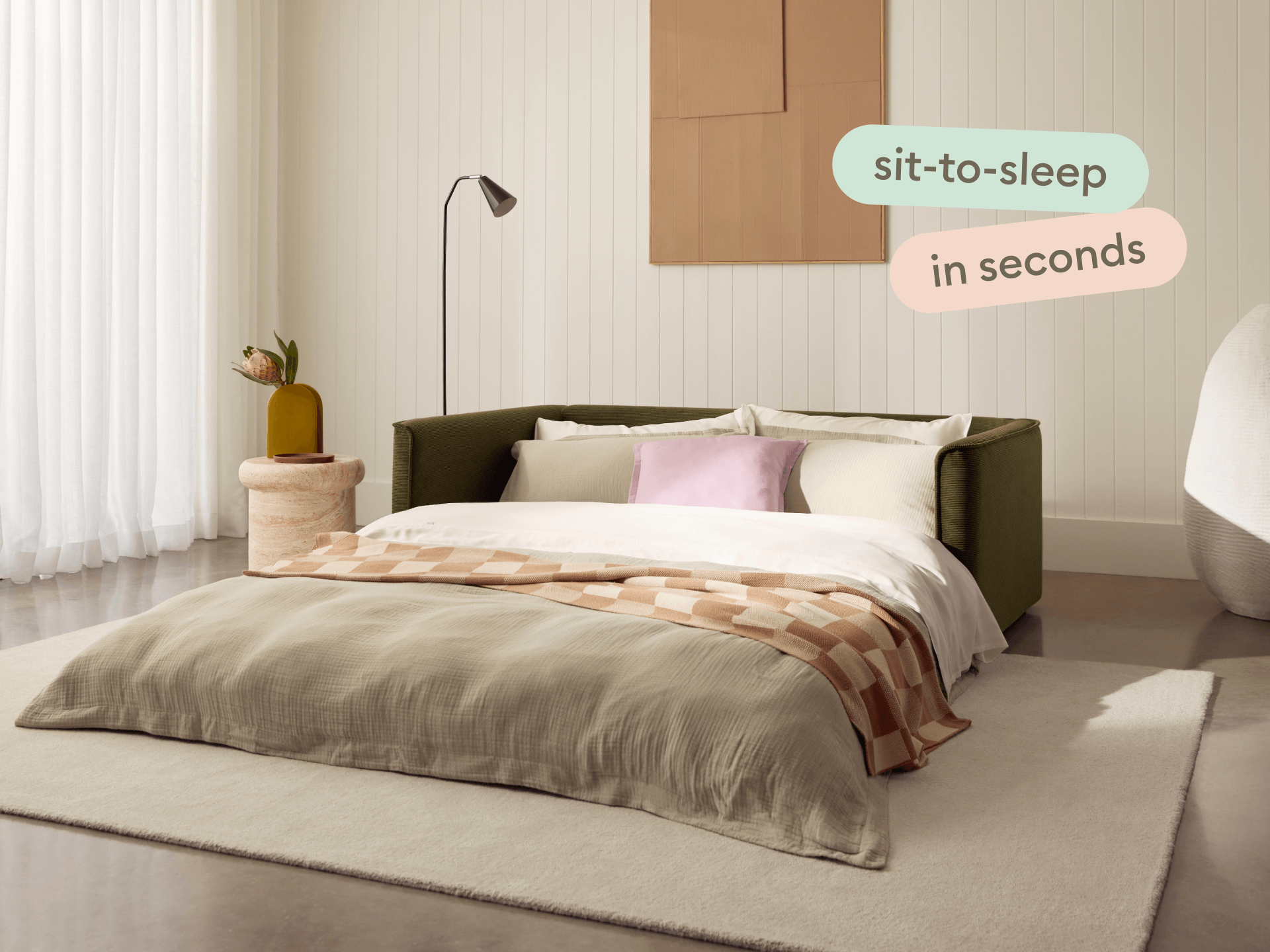 Koala Sofa Bed [4th Gen] - 70" Queen / Coastal Moss Corduroy