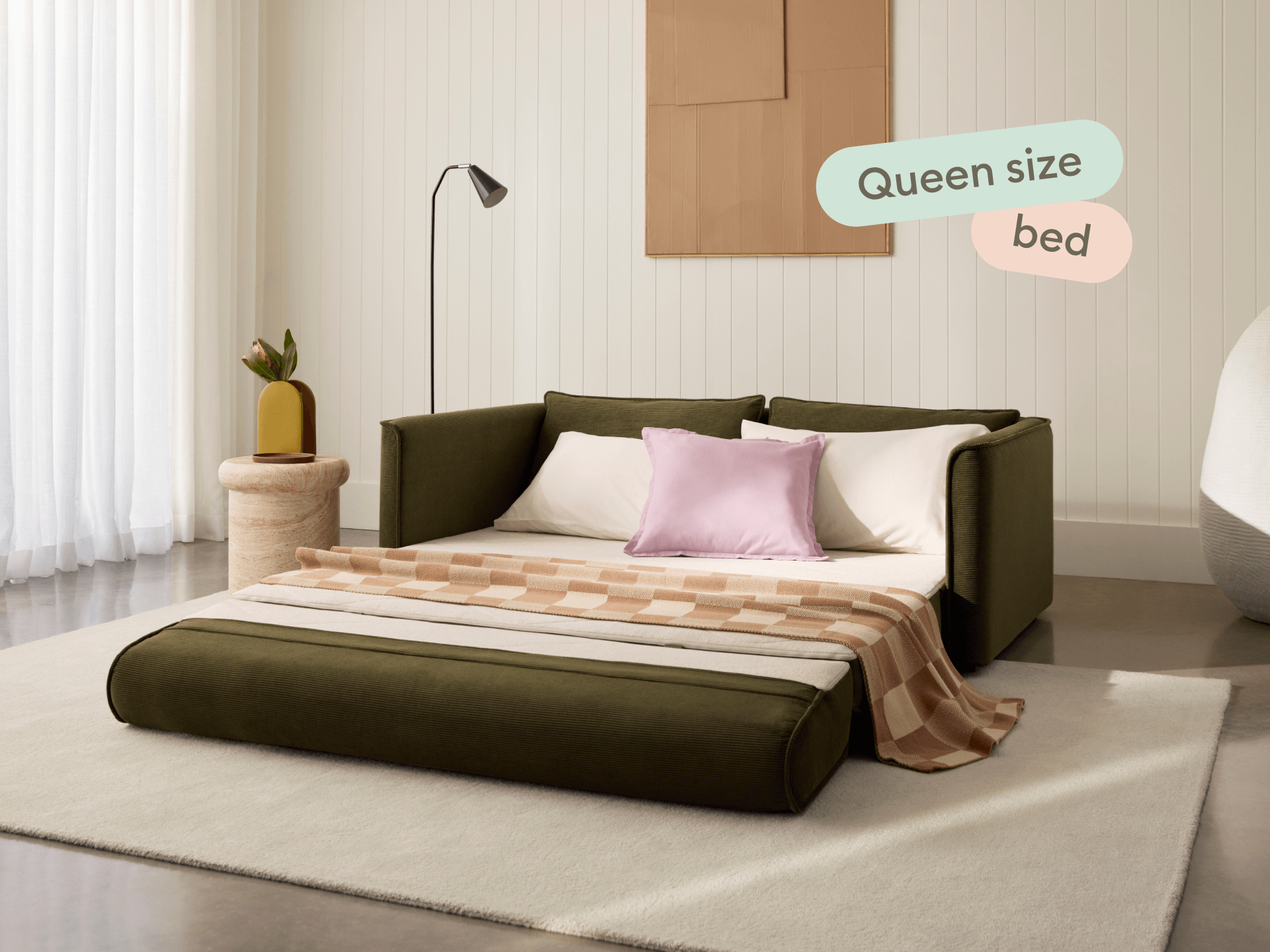 Koala Sofa Bed [4th Gen] - 70" Queen / Coastal Moss Corduroy