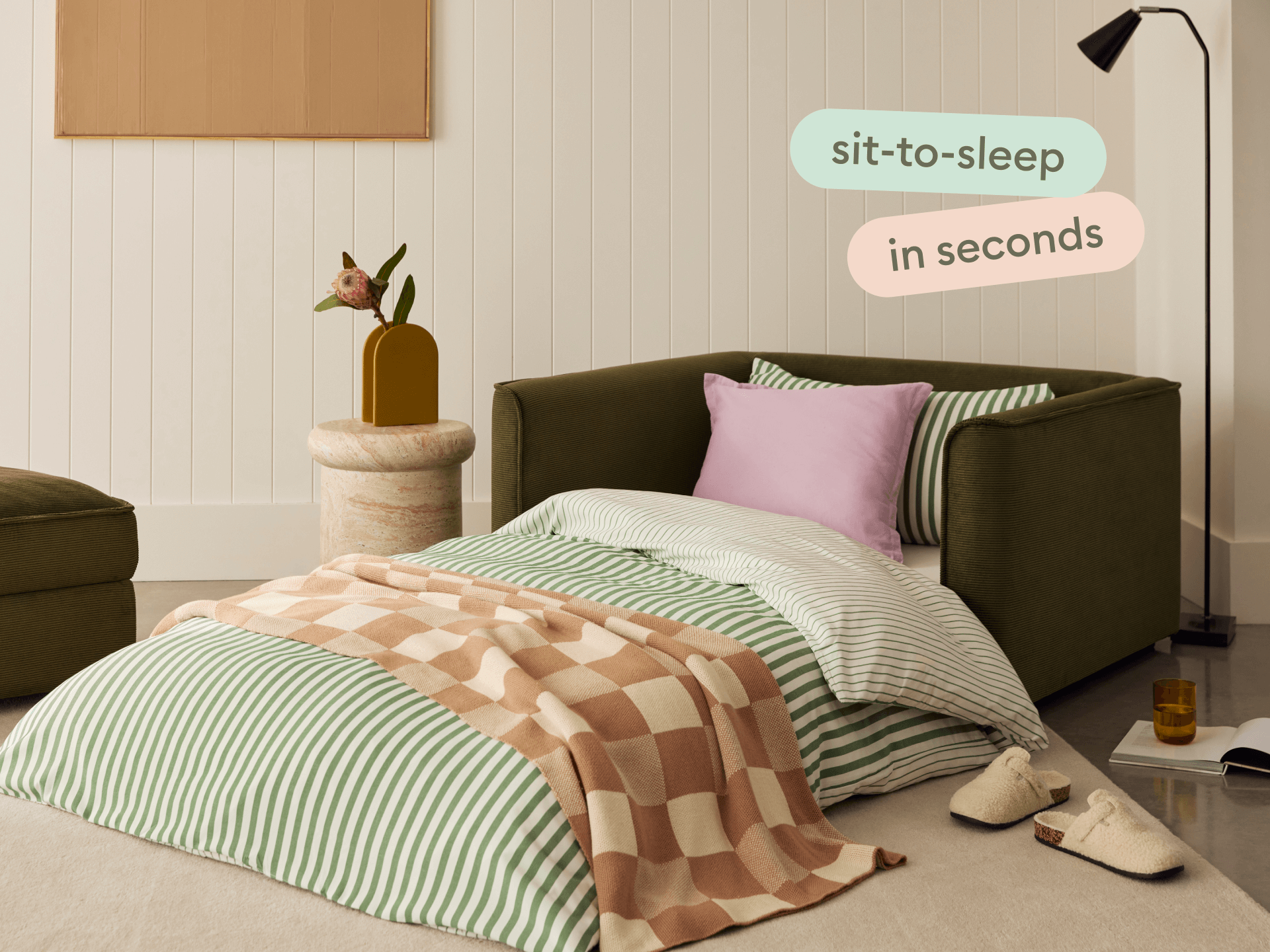 Koala Sofa Bed [4th Gen] - 46" Twin XL / Coastal Moss Corduroy