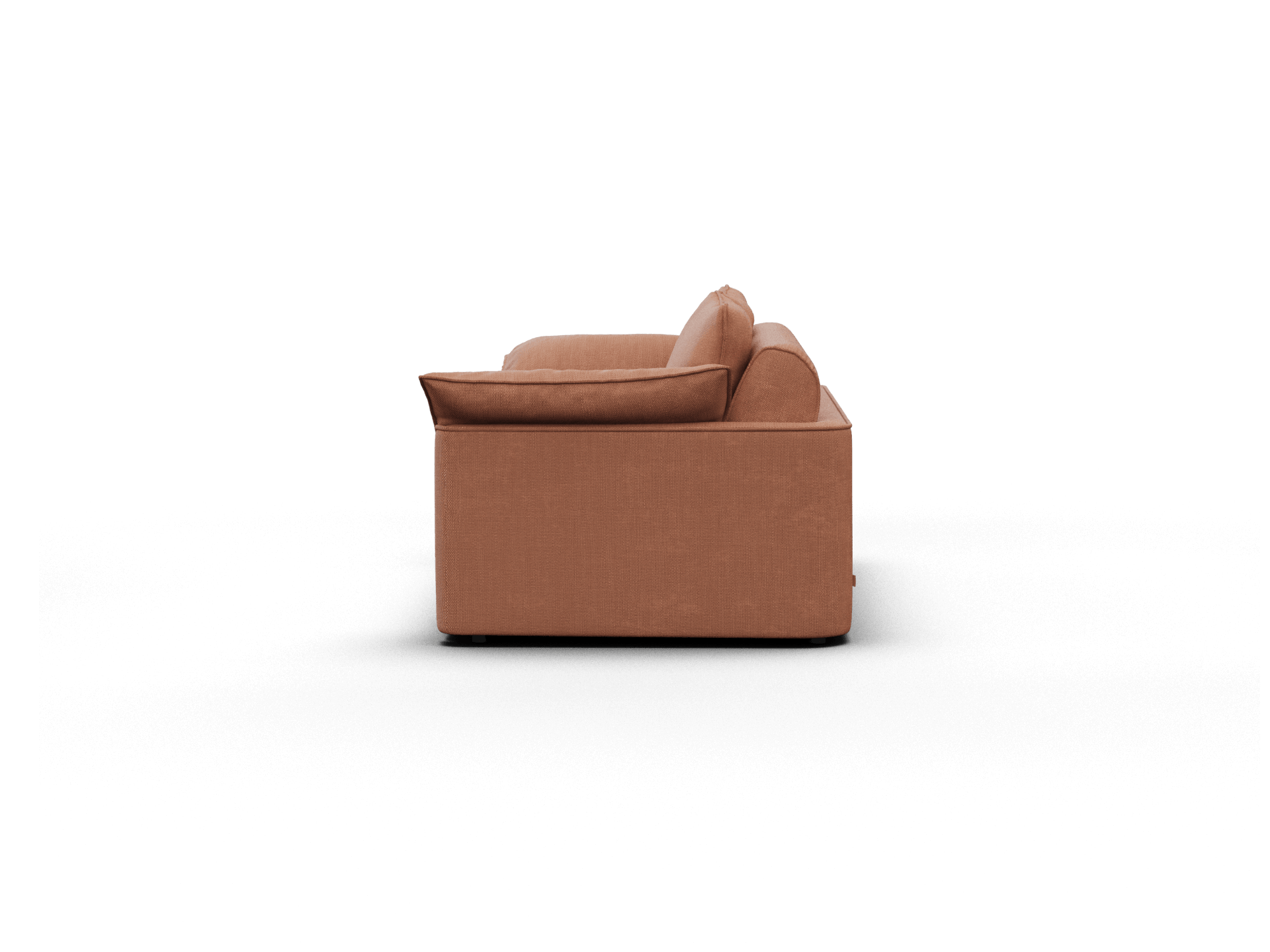 Koala Cushy Sofa Bed in terracotta studio rear view showing back panel