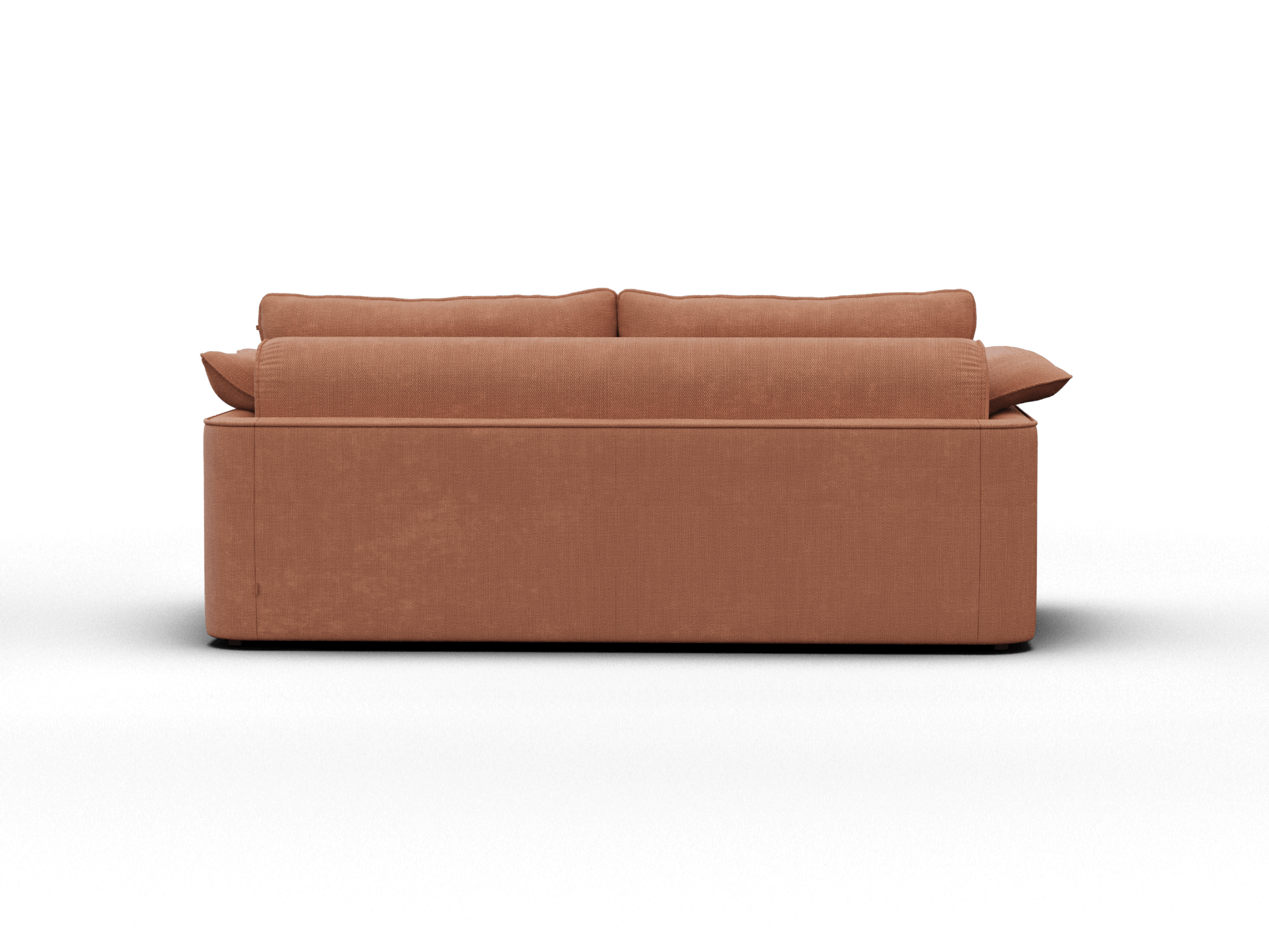 Koala Cushy Sofa Bed in terracotta studio rear three-quarter view