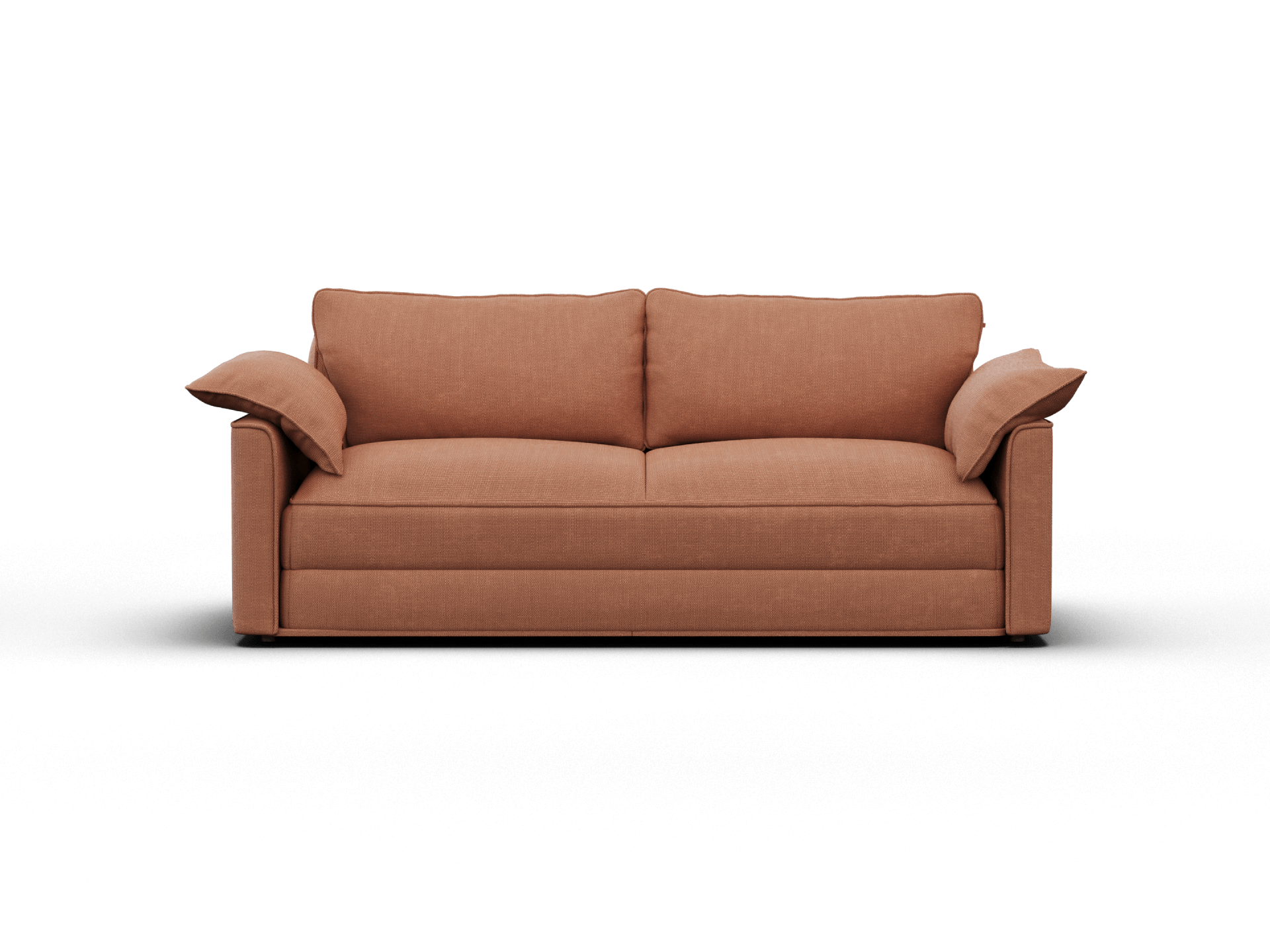 Koala Cushy Sofa Bed in terracotta studio front view in sofa mode