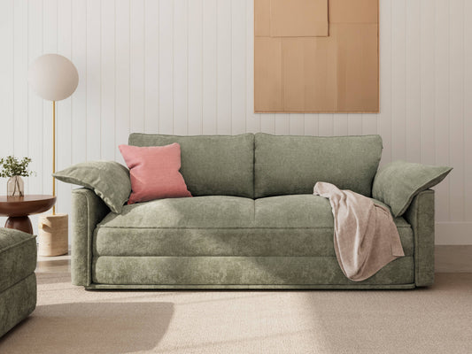 Koala Cushy Sofa Bed in sage green styled in modern living room setting