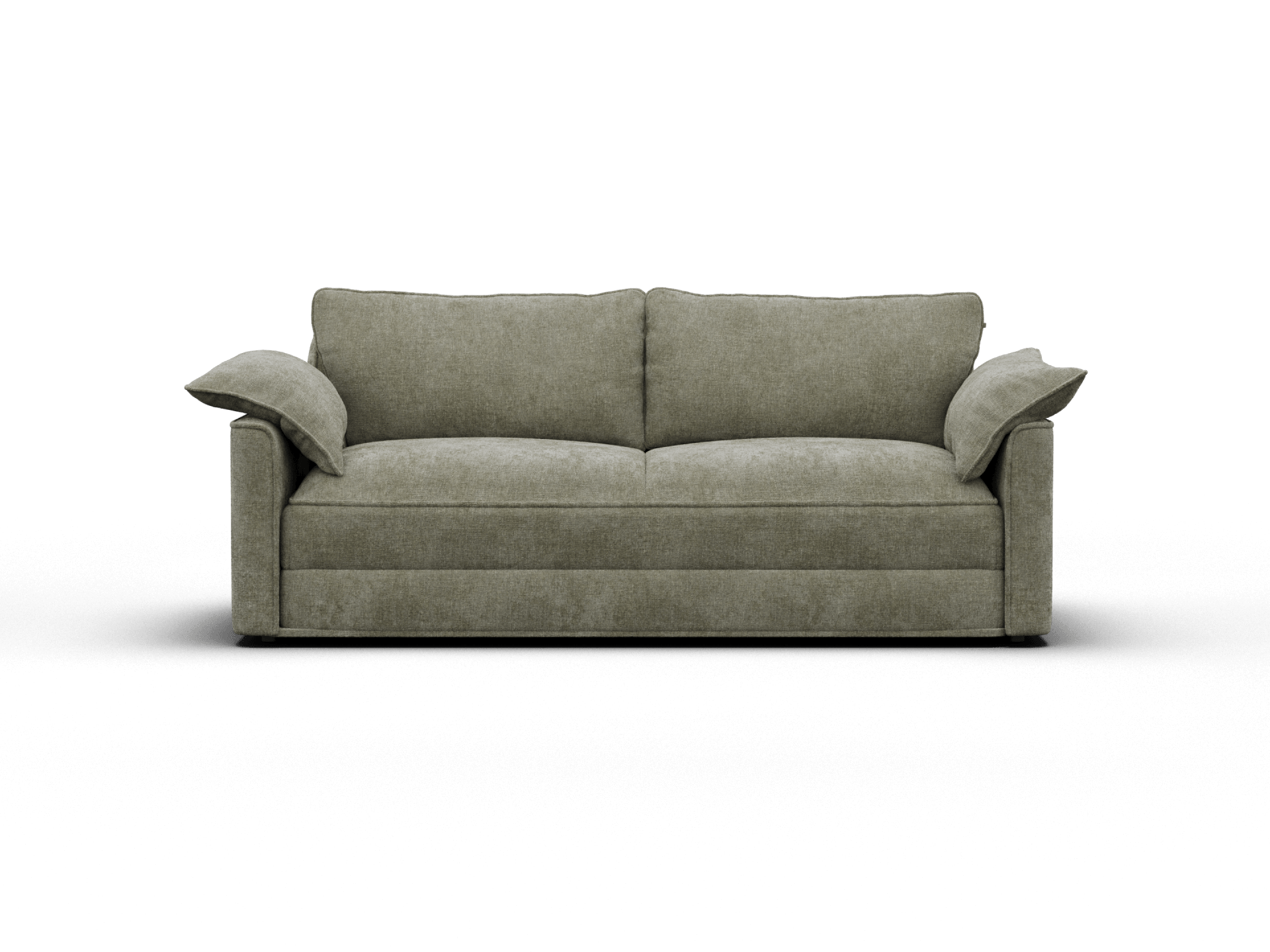 Koala Cushy Sofa Bed in sage green studio front view in sofa mode