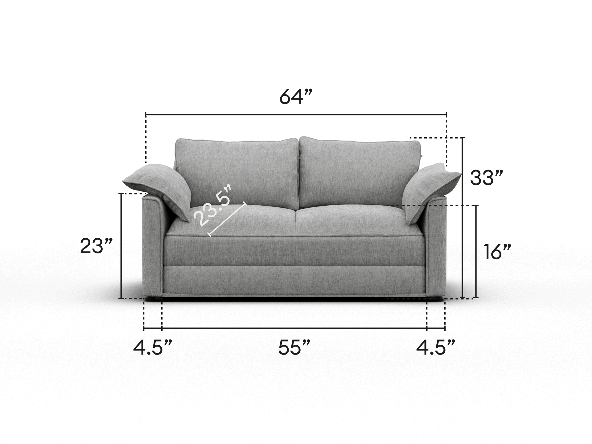 Koala Sofa Bed [4th Gen] - 64" Full / Moonlit Silver (Luxe)