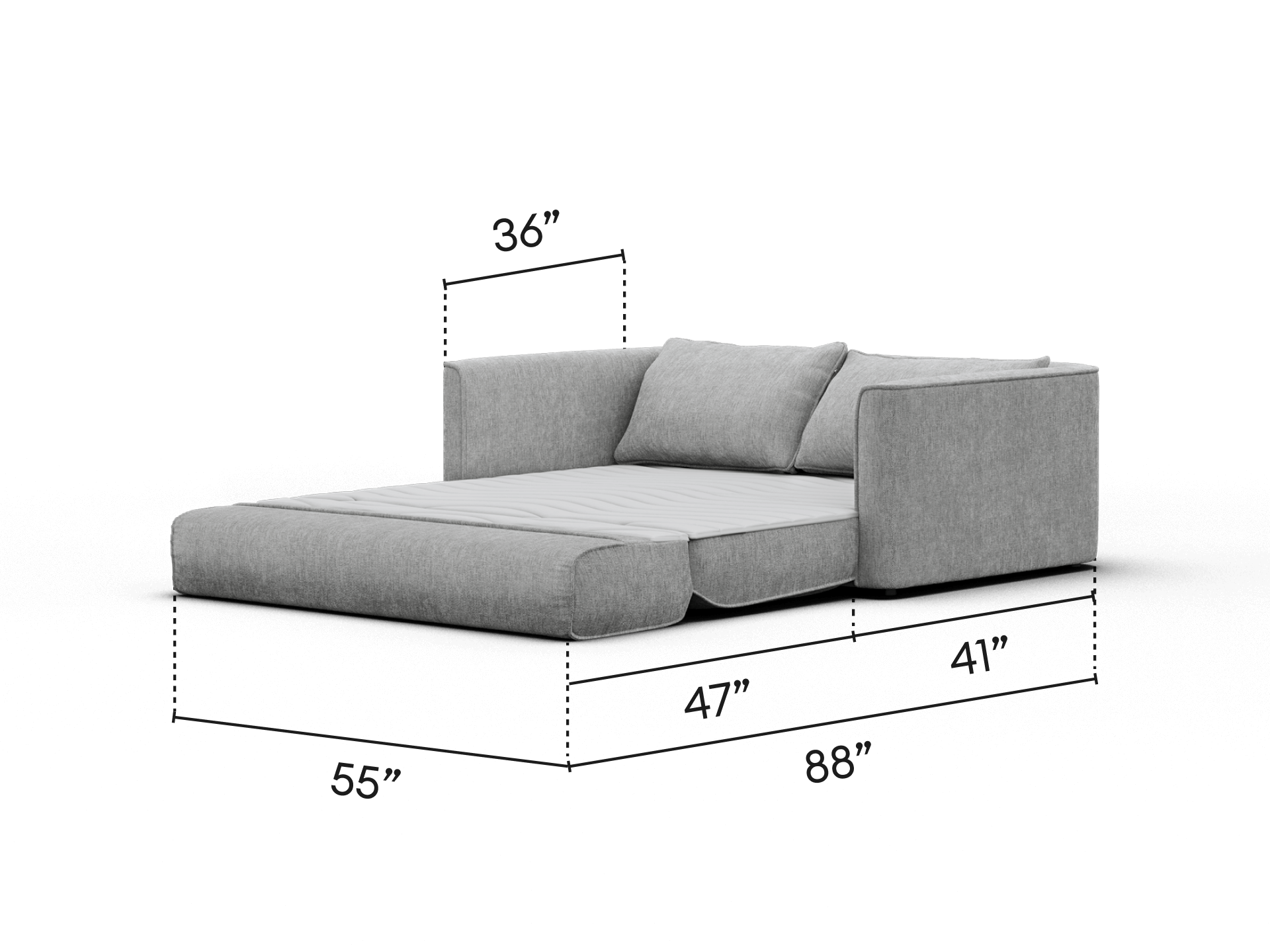 Koala Sofa Bed [4th Gen] - 64" Full / Moonlit Silver