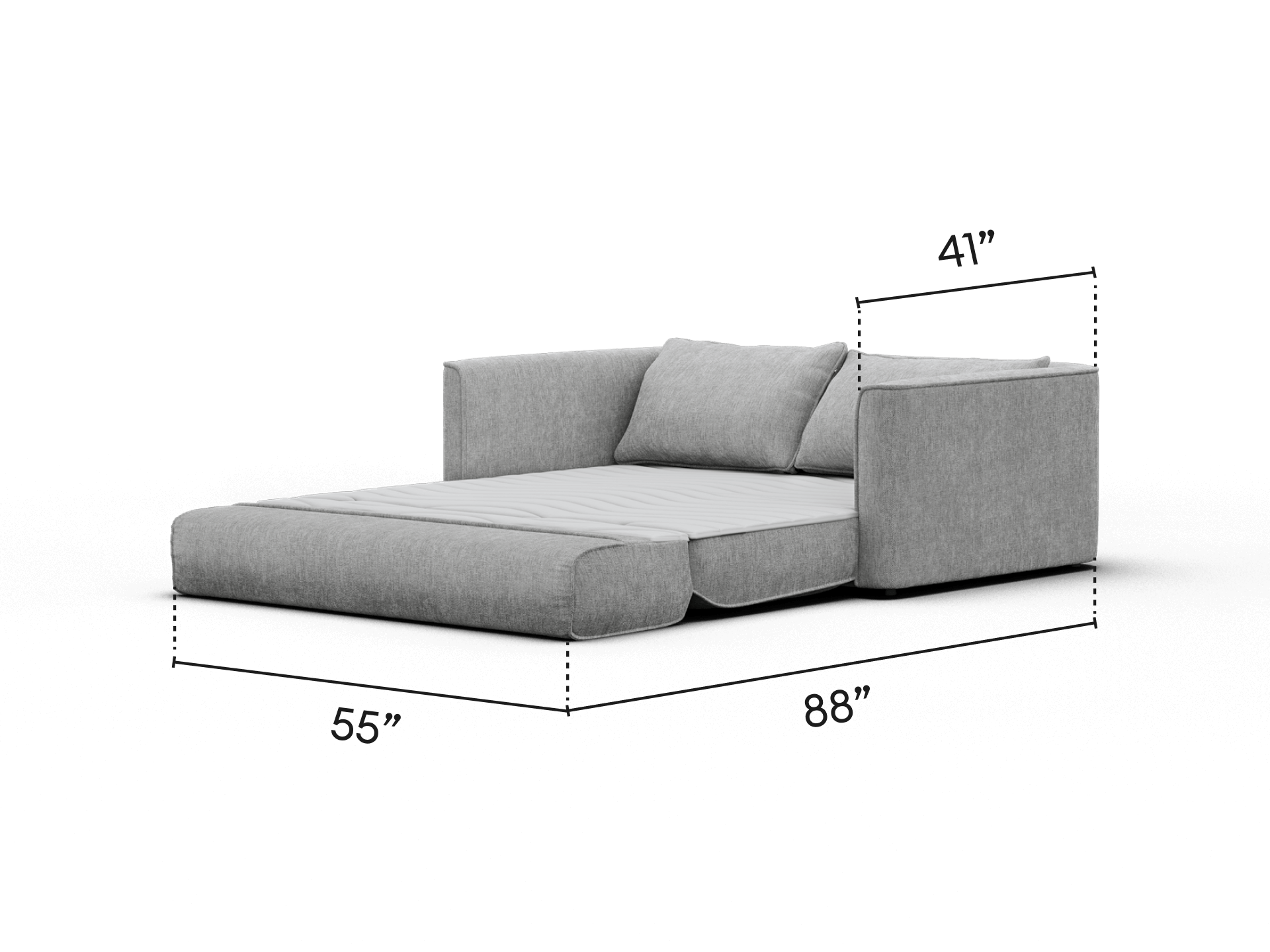 Koala Sofa Bed [4th Gen] - 64" Full / Moonlit Silver (Luxe)