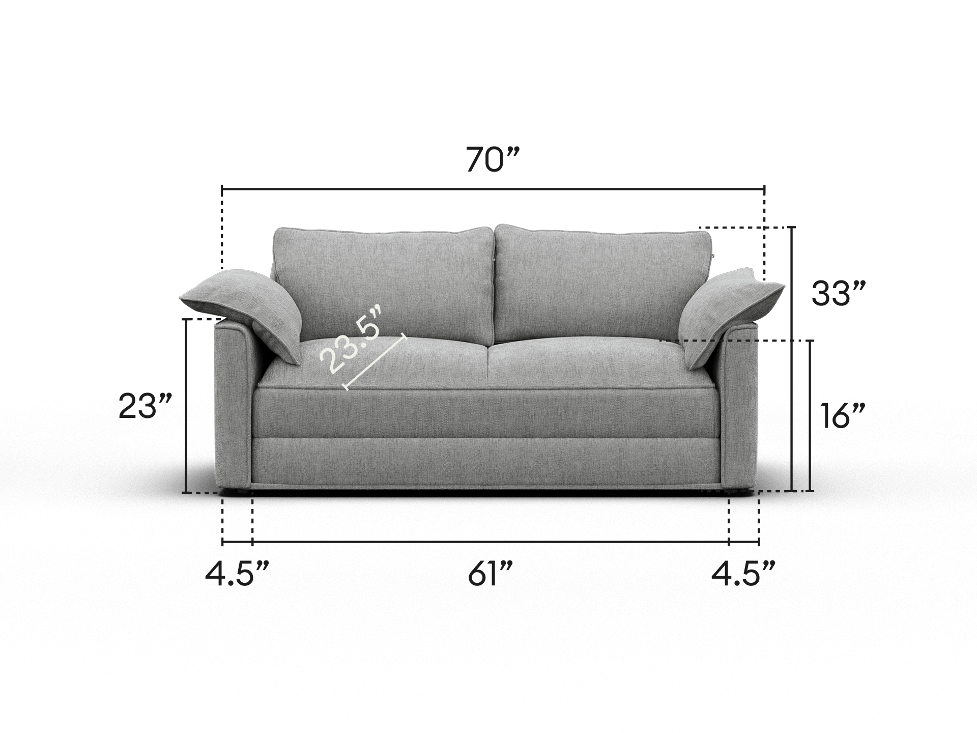 Koala Sofa Bed [4th Gen] - 70" Queen / Moonlit Silver (Luxe)