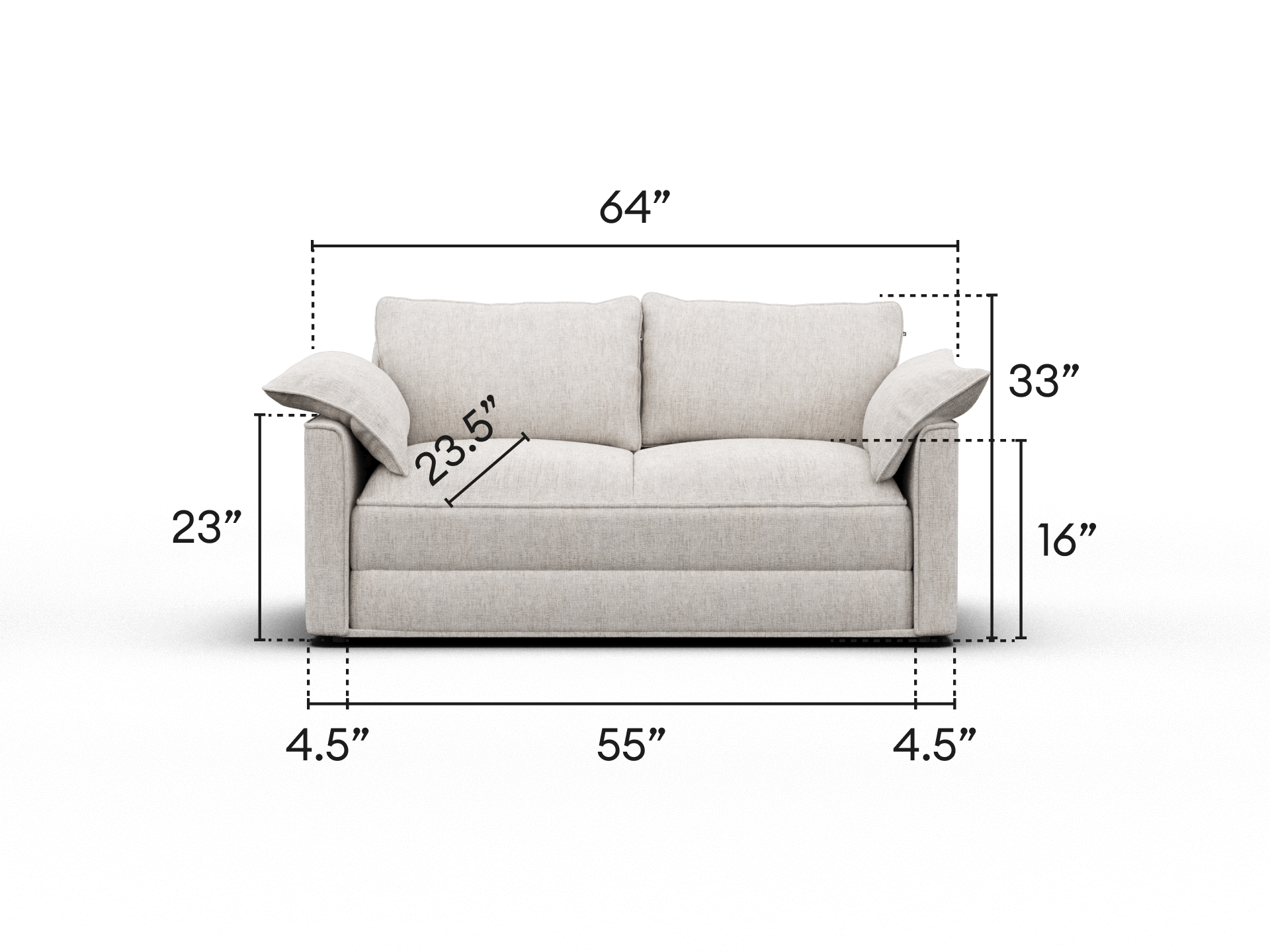 Koala Sofa Bed [4th Gen] - 64" Full / Silver Sand (Luxe)