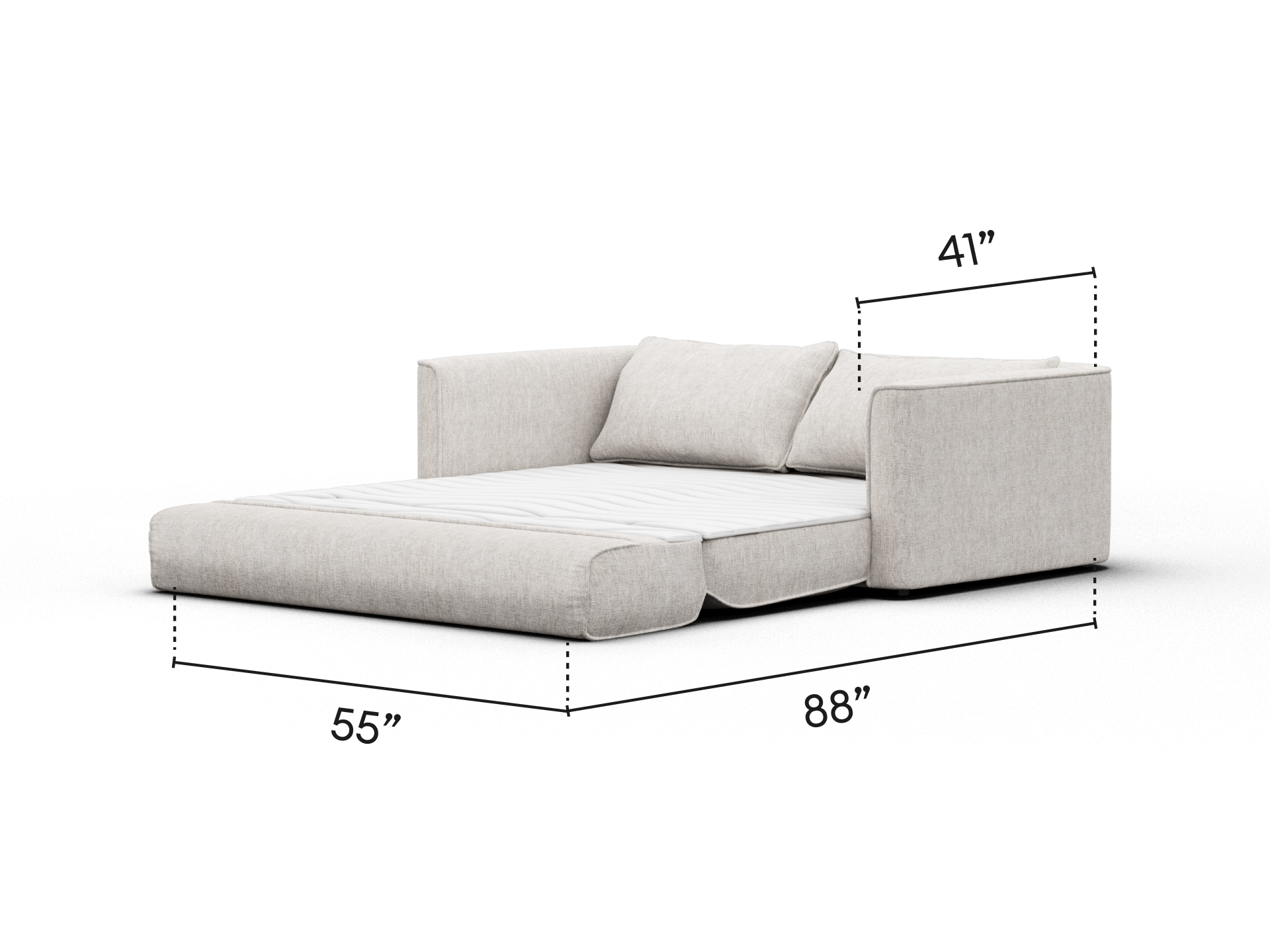 Koala Sofa Bed [4th Gen] - 64" Full / Silver Sand (Luxe)