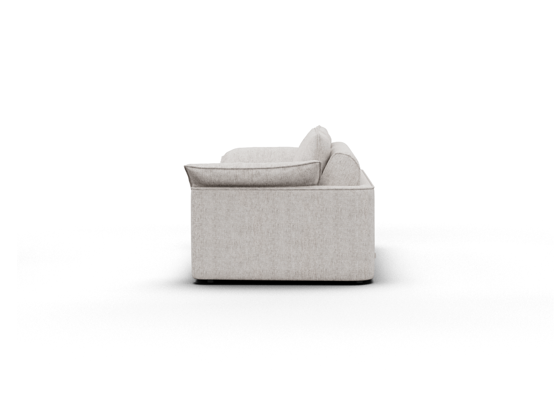 Koala Cushy Sofa Bed in sandstone studio rear view showing back panel