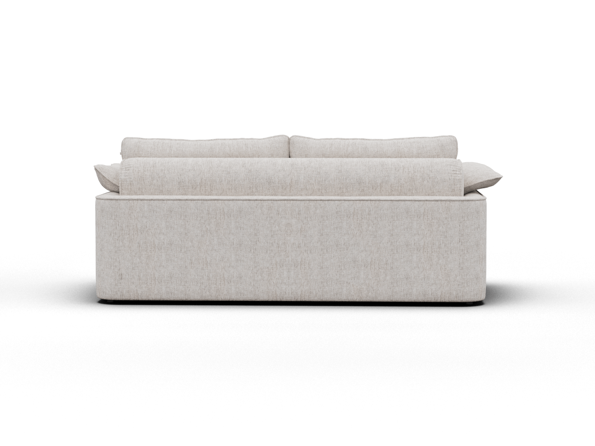 Koala Cushy Sofa Bed in sandstone studio rear three-quarter view