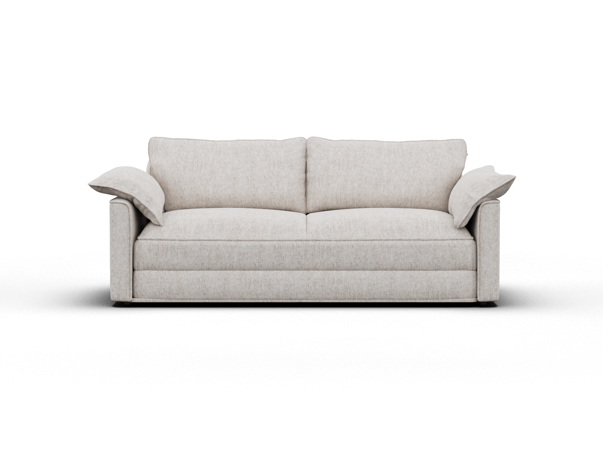 Koala Cushy Sofa Bed in sandstone studio front view in sofa mode