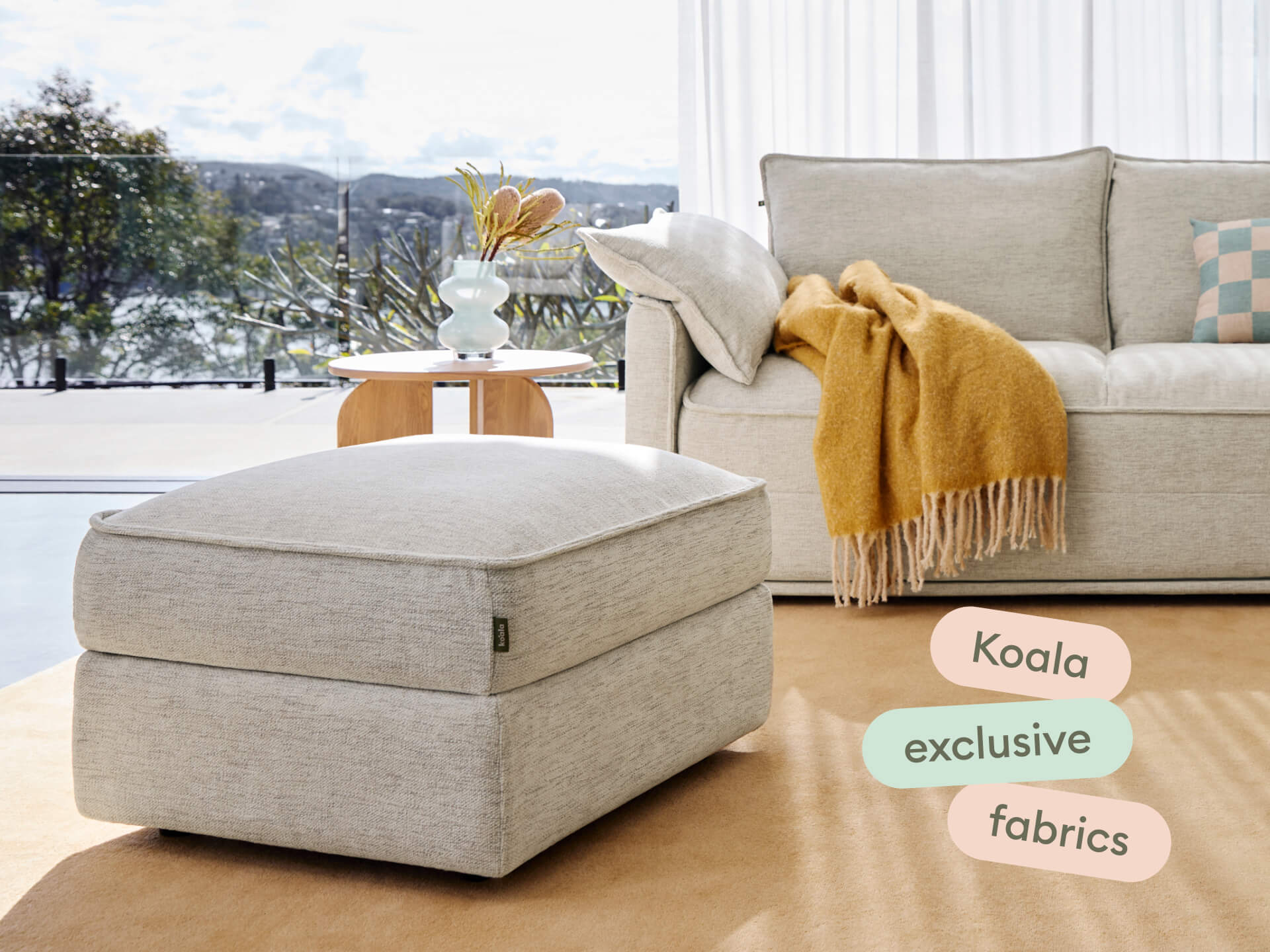 Koala Sofa Bed Ottoman Covers [4th Gen] - Silver Sand