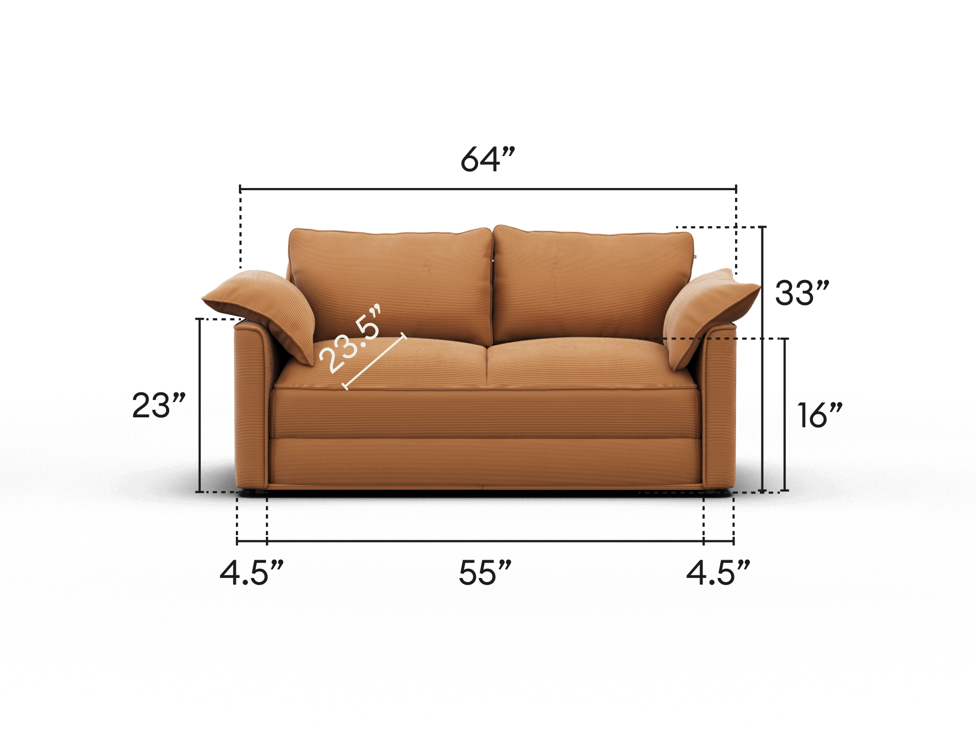 Koala Sofa Bed [4th Gen] - 64" Full / Sand Stone Corduroy