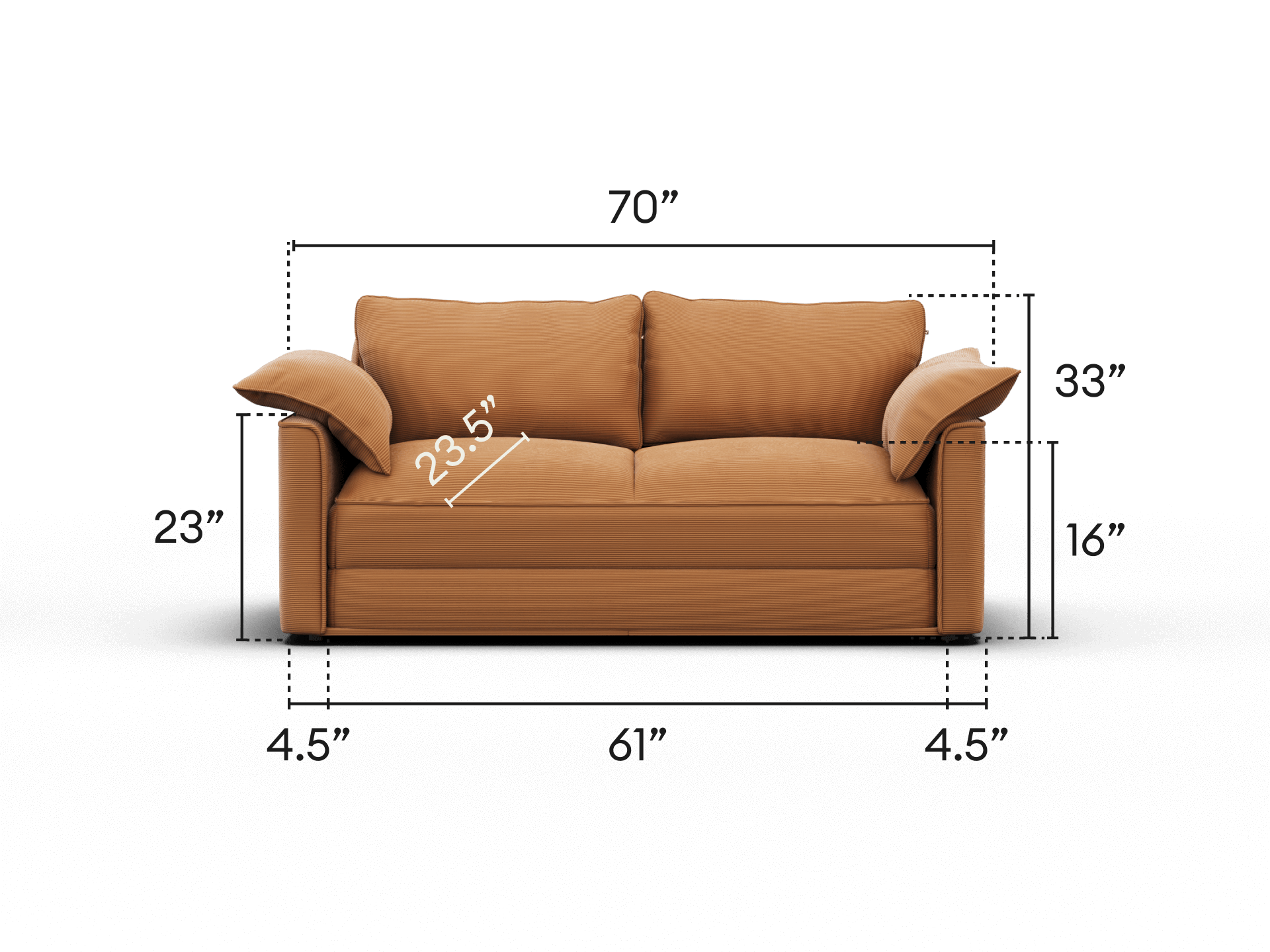 Koala Sofa Bed [4th Gen] - 70" Queen / Sand Stone Corduroy