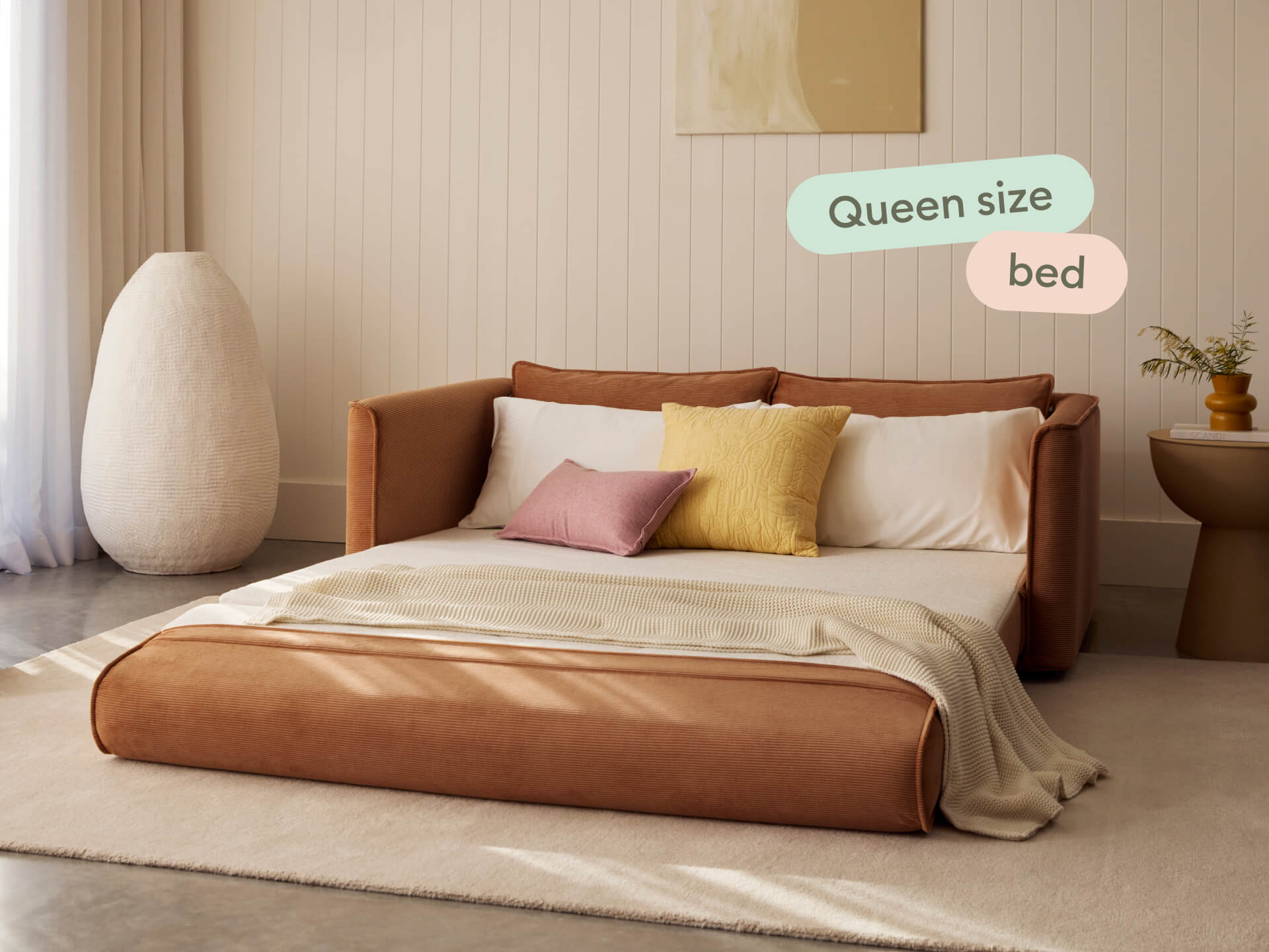 Koala Sofa Bed [4th Gen] - 70" Queen / Sand Stone Cord