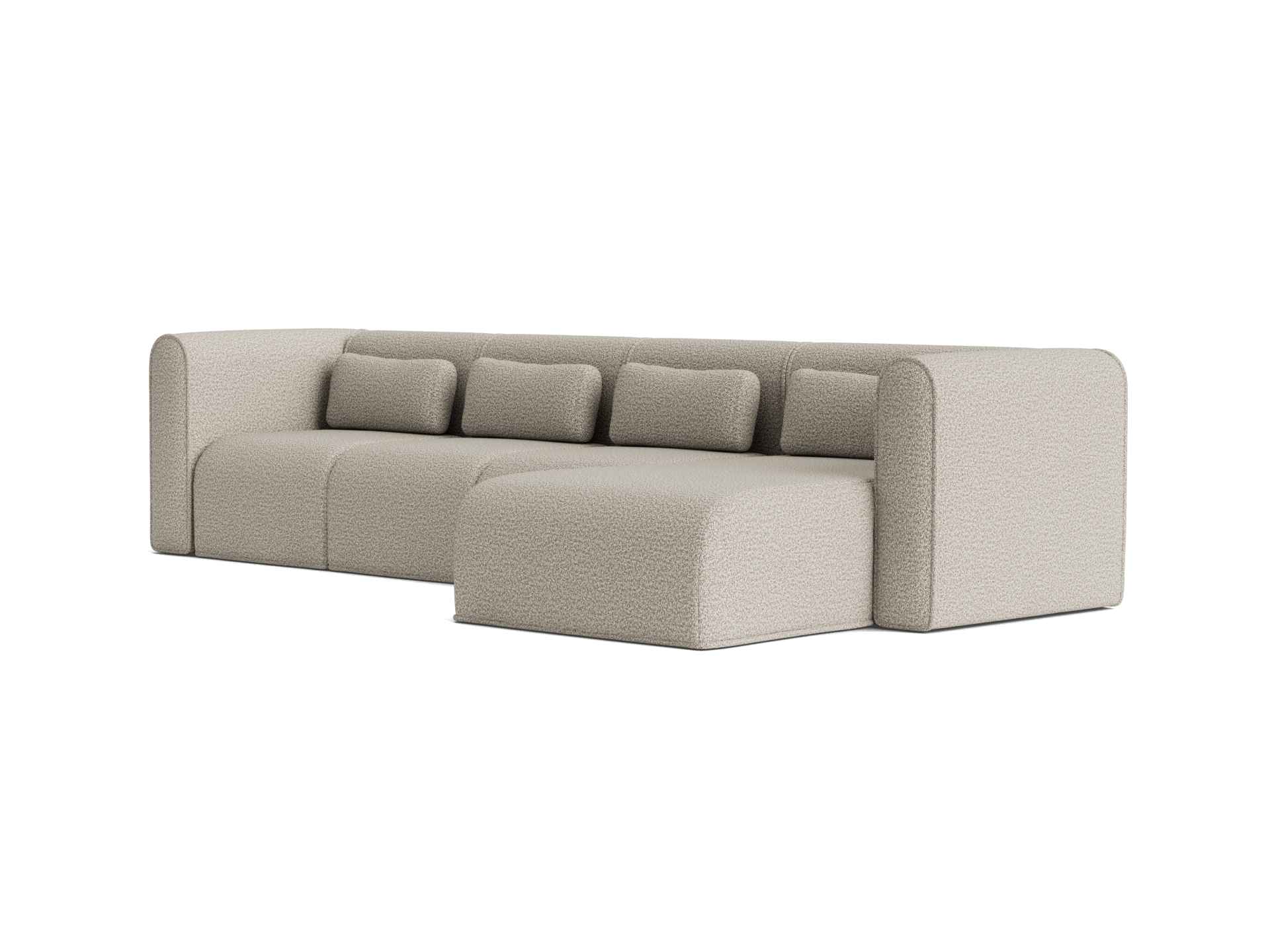 Bangalow Modular Sofa - Chaise / 5-Seater / Limestone (Luxe)