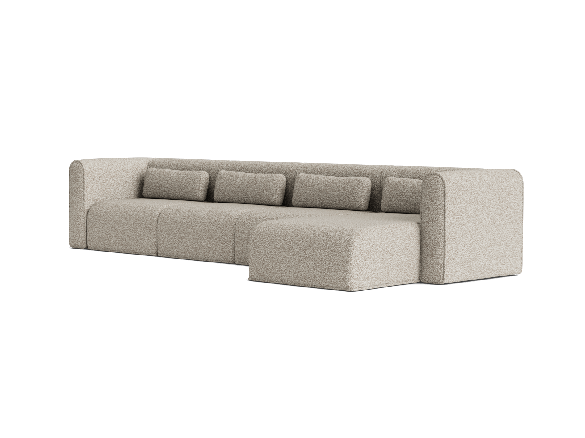 Bangalow Modular Sofa - Chaise / 6-Seater / Limestone (Luxe)