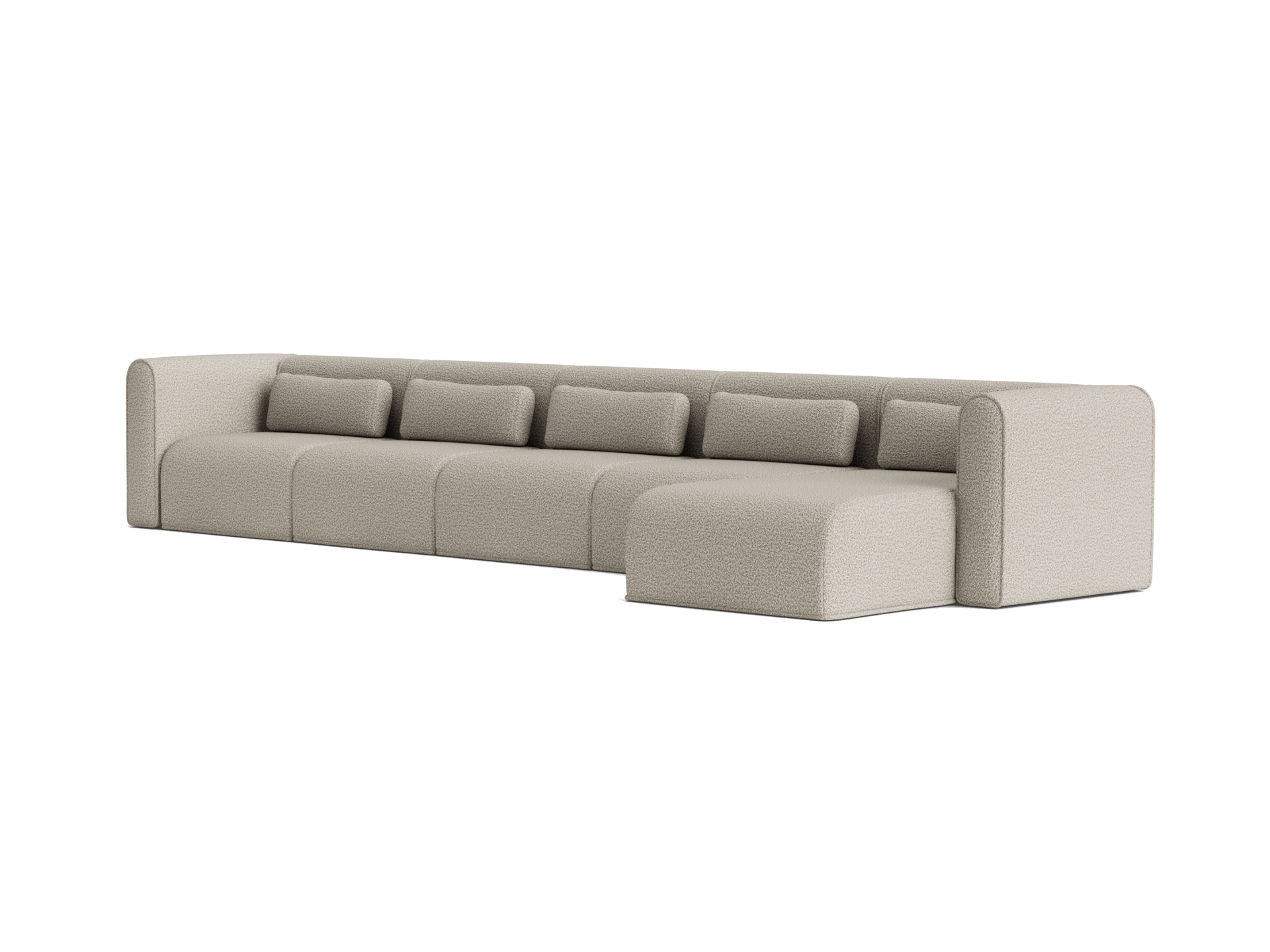 Bangalow Modular Sofa - Chaise / 7-Seater / Limestone (Luxe)