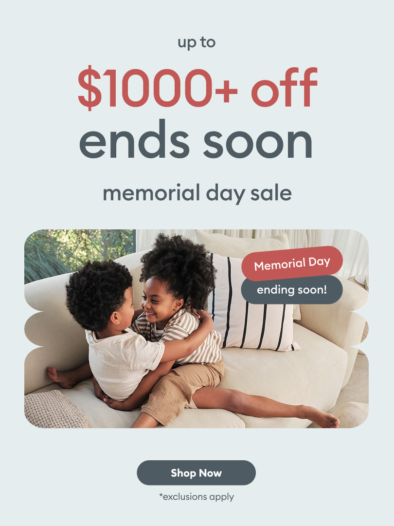 Promotional banner for Memorial Day Sale with text 'up to $1000+ off