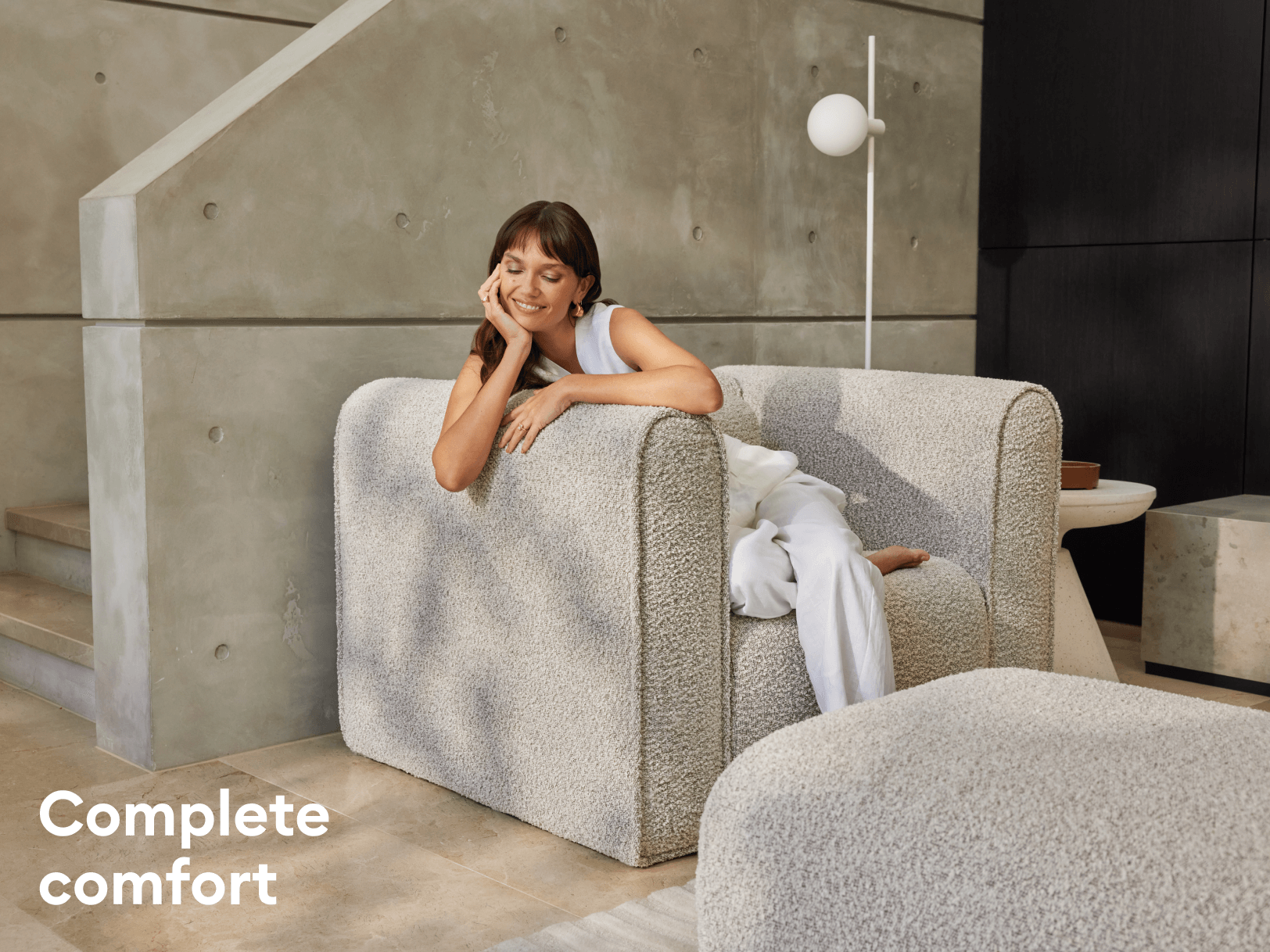 Bangalow Modular Armchair - 1-Seater / Limestone (Luxe)