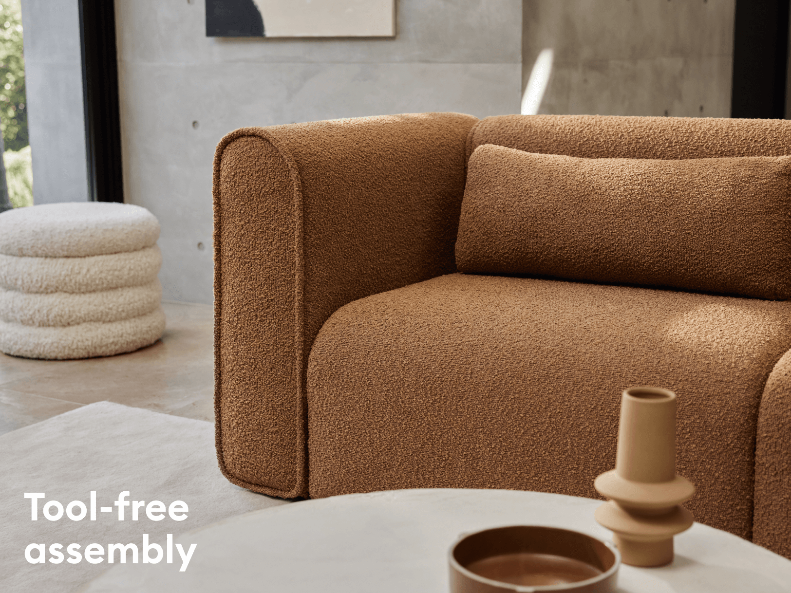 Bangalow Modular Sofa - Chaise - 4 Sections / Sand Dune (Luxe) / Regular