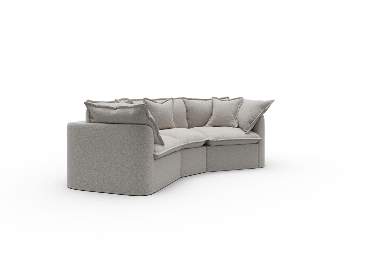 Tamarama Sectional Sofa - Aussie Latte (Luxe) / 3 Sections / Regular