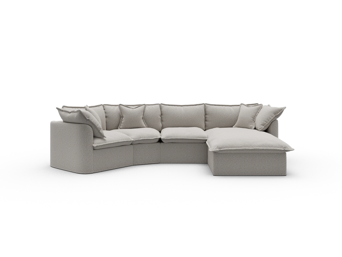 Tamarama Sectional Sofa - Aussie Latte (Luxe) / 4 Sections / Regular