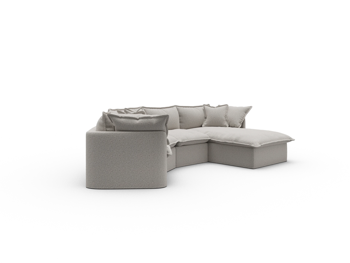 Tamarama Sectional Sofa - Aussie Latte (Luxe) / 4 Sections / Regular