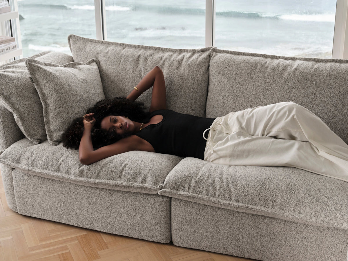 Tamarama Sectional Sofa - Aussie Latte (Luxe) / 4 Sections / Regular