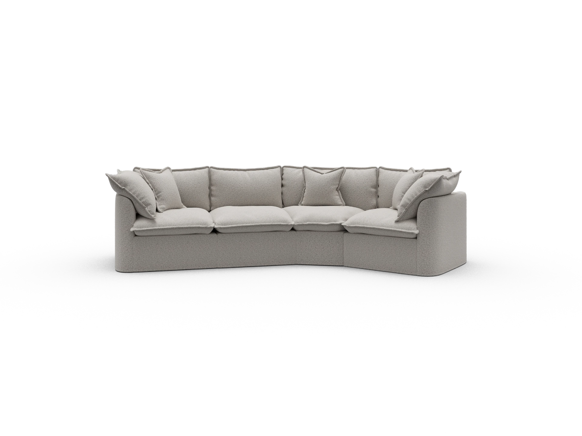Tamarama Sectional Sofa - Aussie Latte (Luxe) / 4 Sections / Regular