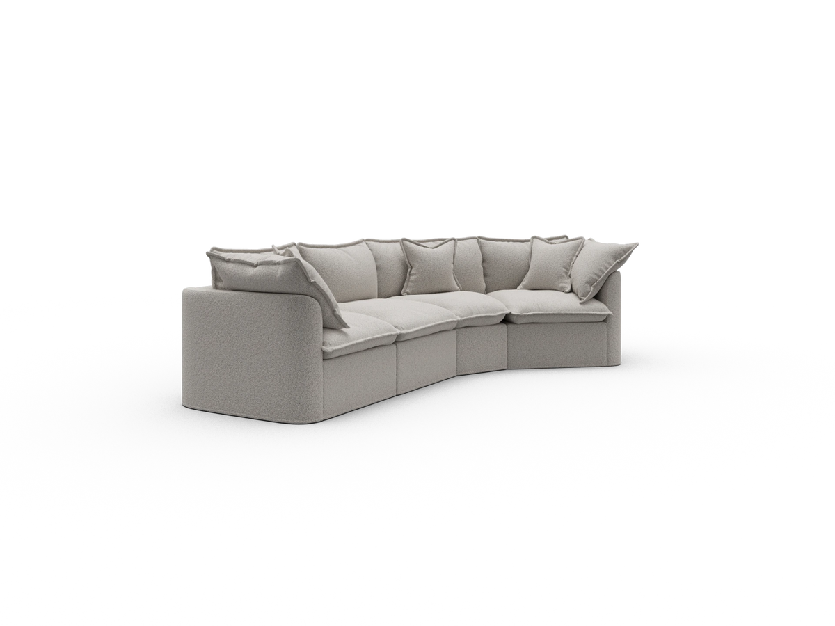 Tamarama Sectional Sofa - Aussie Latte (Luxe) / 4 Sections / Regular
