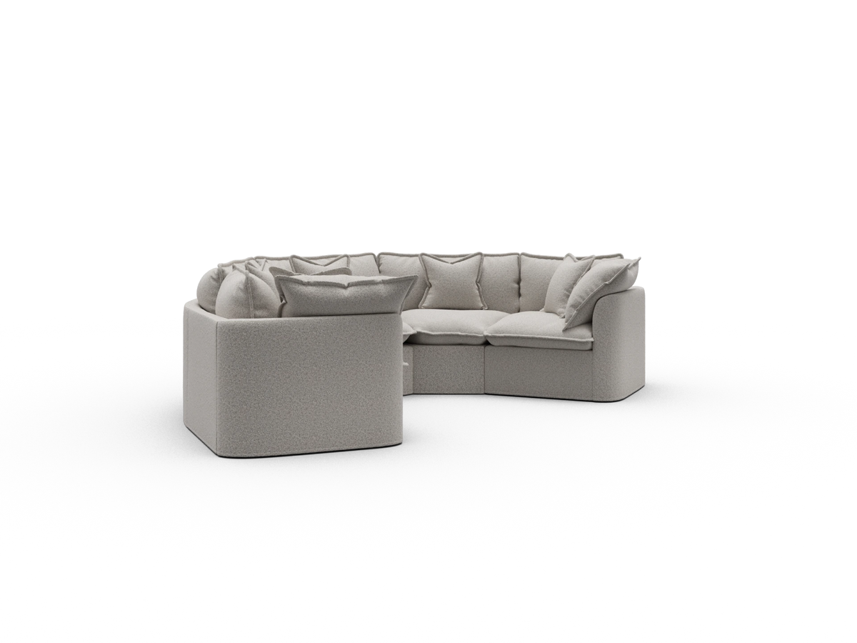 Tamarama Sectional Sofa - Aussie Latte (Luxe) / 5 Sections / Regular