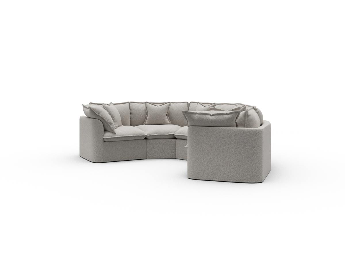 Tamarama Sectional Sofa - Aussie Latte (Luxe) / 5 Sections / Regular