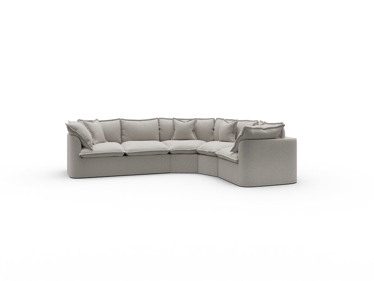 Tamarama Sectional Sofa - Aussie Latte (Luxe) / 5 Sections / Regular