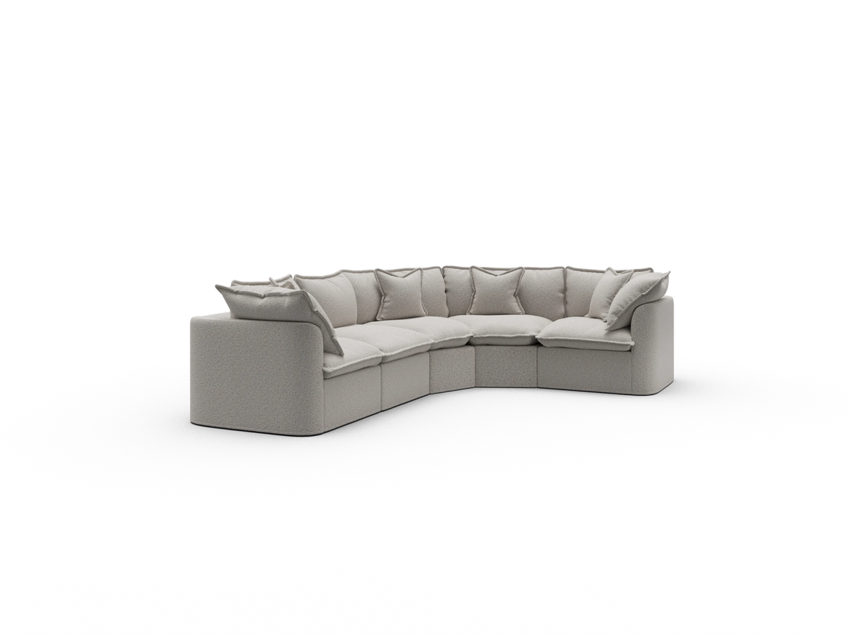Tamarama Sectional Sofa - Aussie Latte (Luxe) / 5 Sections / Regular