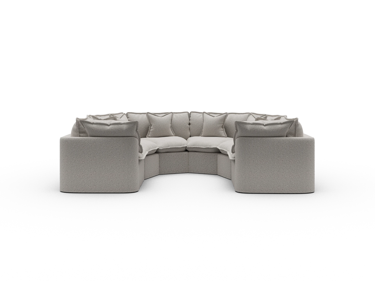 Tamarama Sectional Sofa - Aussie Latte (Luxe) / 6 Sections / Regular