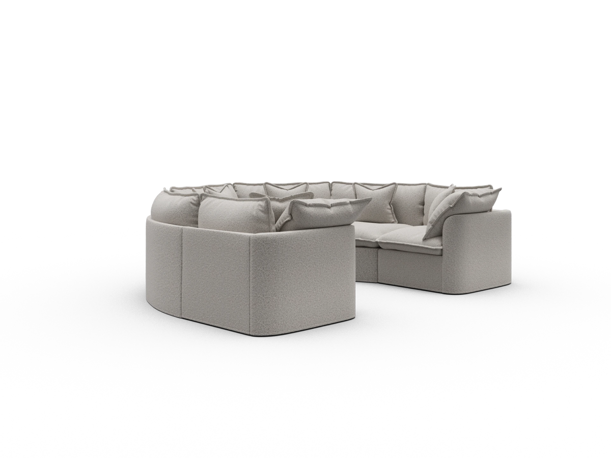 Tamarama Sectional Sofa - Aussie Latte (Luxe) / 6 Sections / Regular