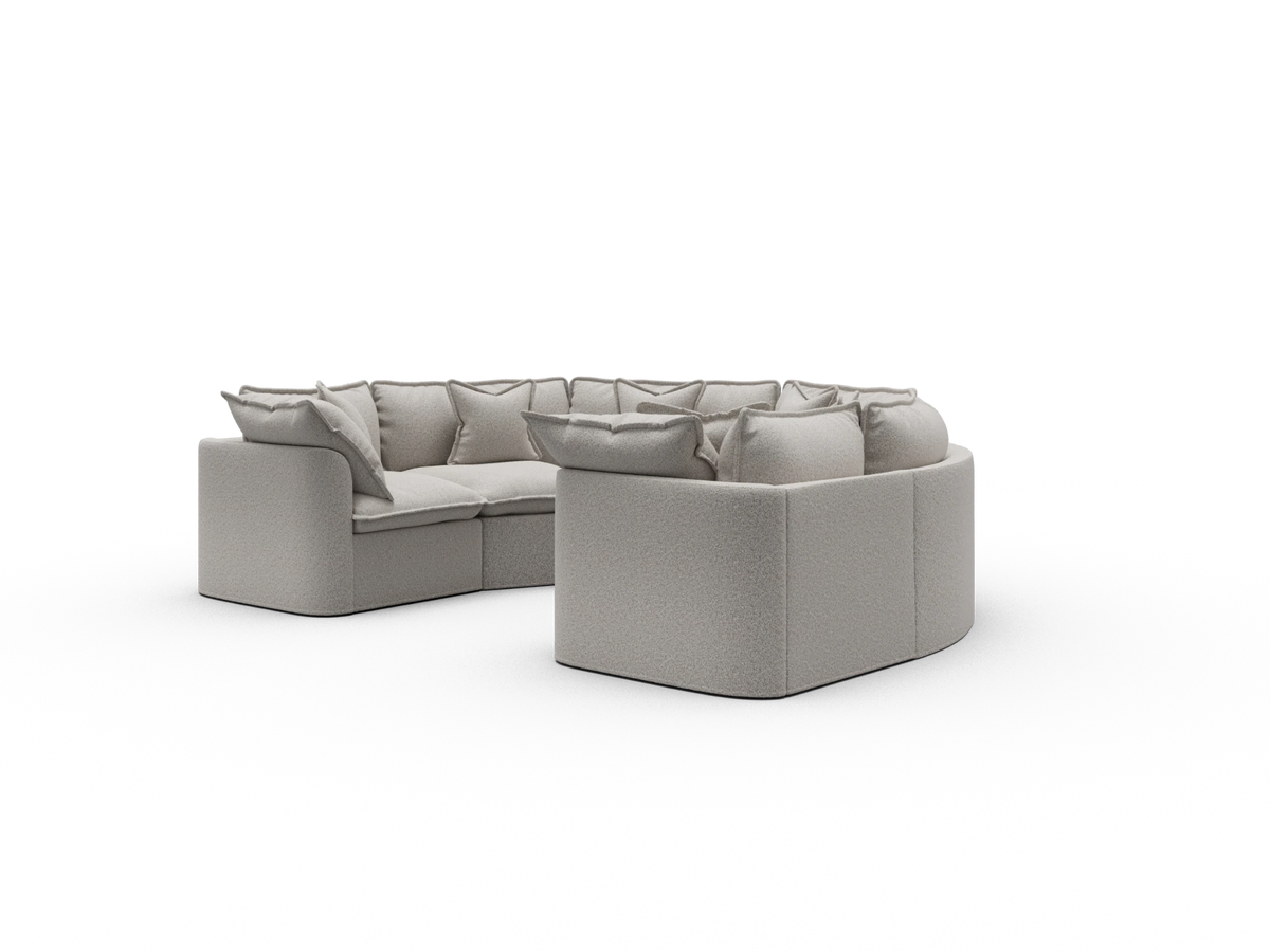 Tamarama Sectional Sofa - Aussie Latte (Luxe) / 6 Sections / Regular