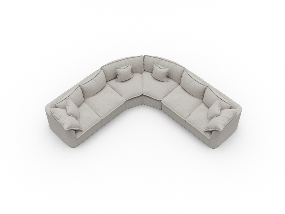 Tamarama Sectional Sofa - Aussie Latte (Luxe) / 6 Sections / Regular
