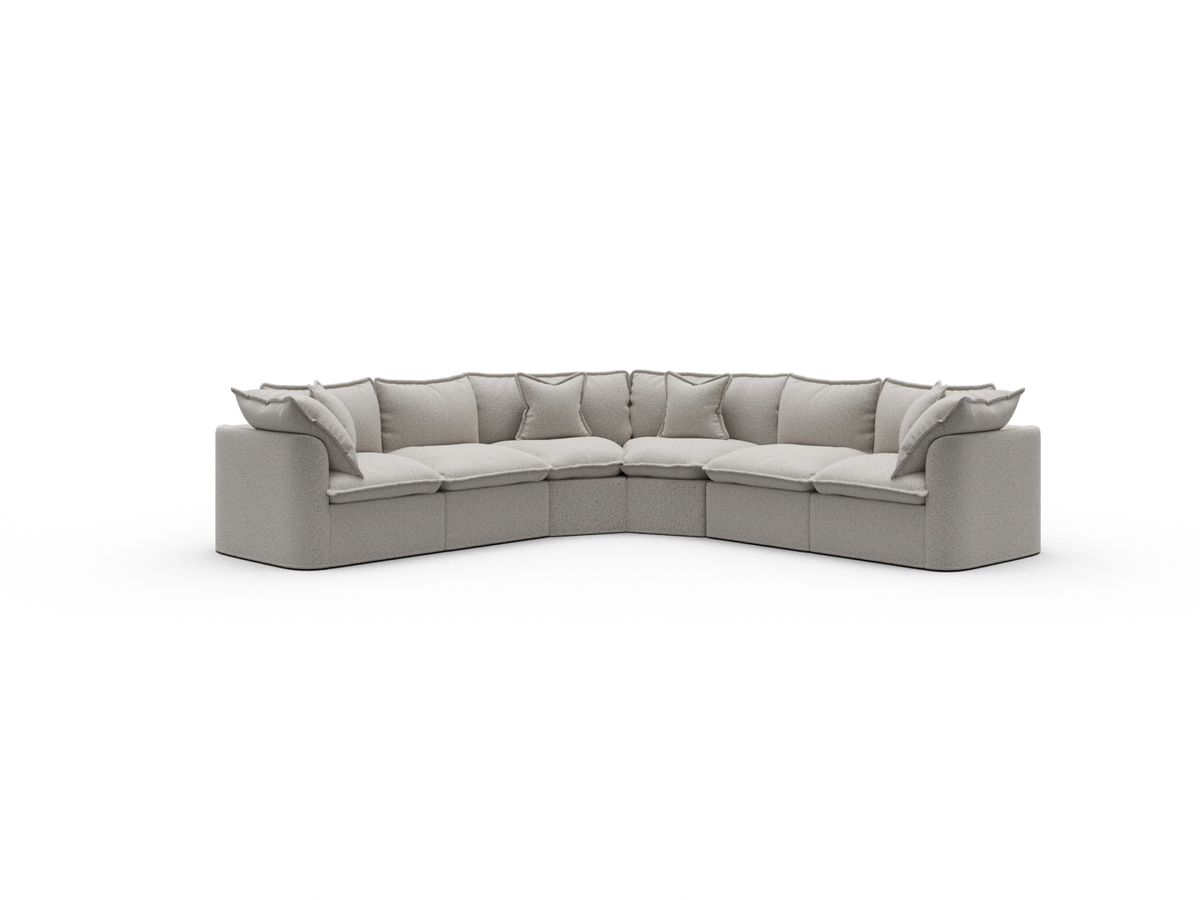 Tamarama Sectional Sofa - Aussie Latte (Luxe) / 6 Sections / Regular