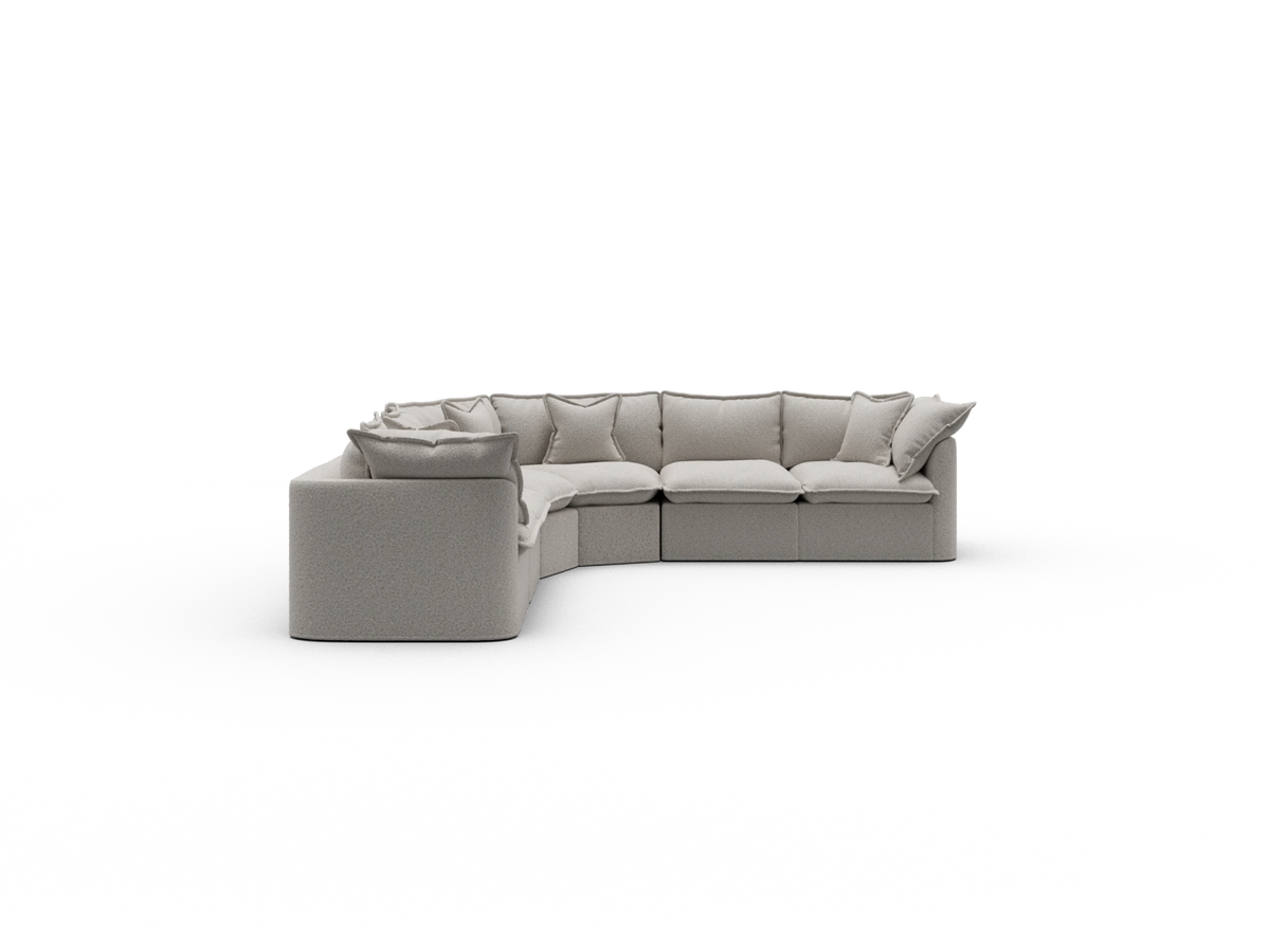 Tamarama Sectional Sofa - Aussie Latte (Luxe) / 6 Sections / Regular