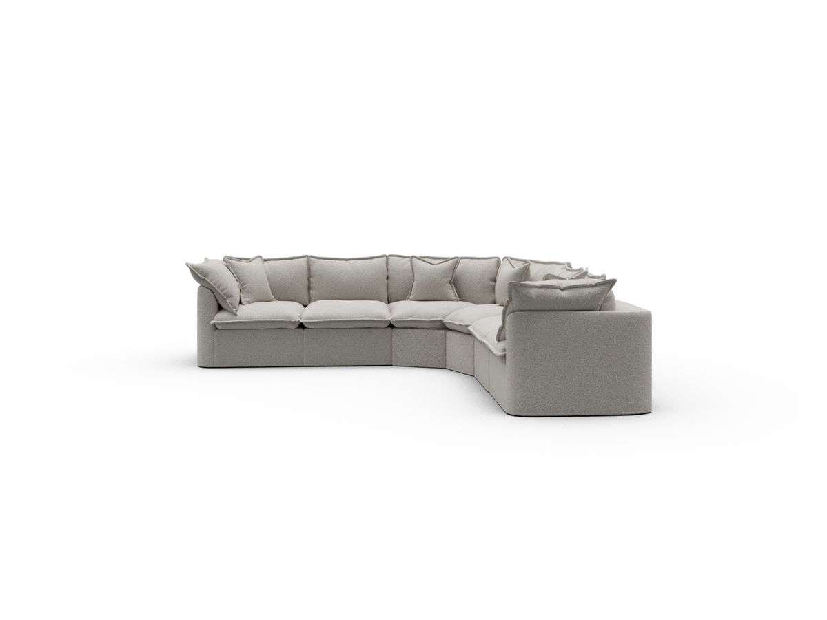 Tamarama Sectional Sofa - Aussie Latte (Luxe) / 6 Sections / Regular