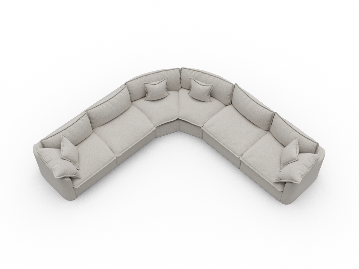 Tamarama Sectional Sofa - Aussie Latte (Luxe) / 6 Sections / Extra Wide